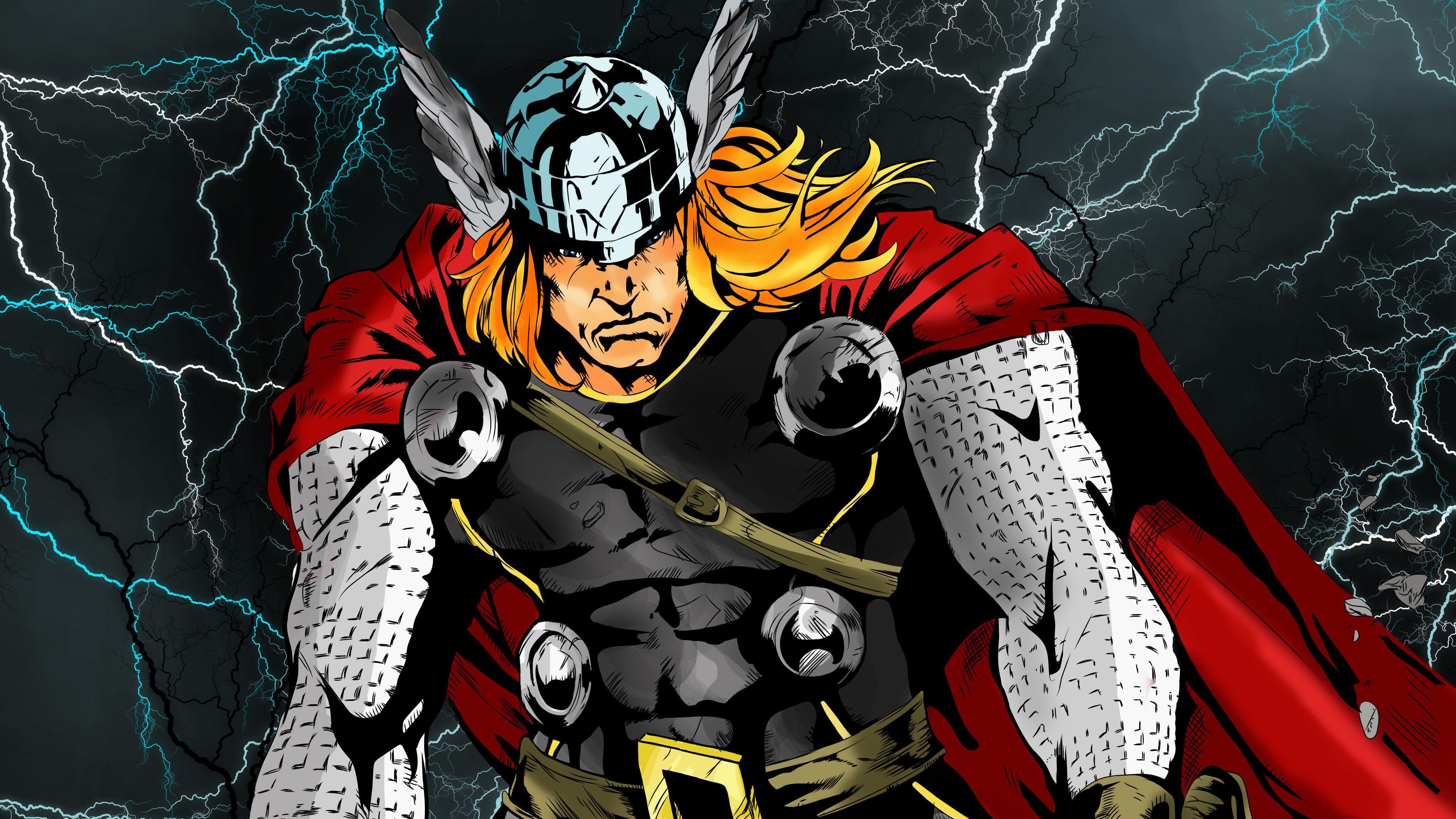 3567x2006 Thor Comic Art, HD Superheroes, 4k Wallpaper, Image