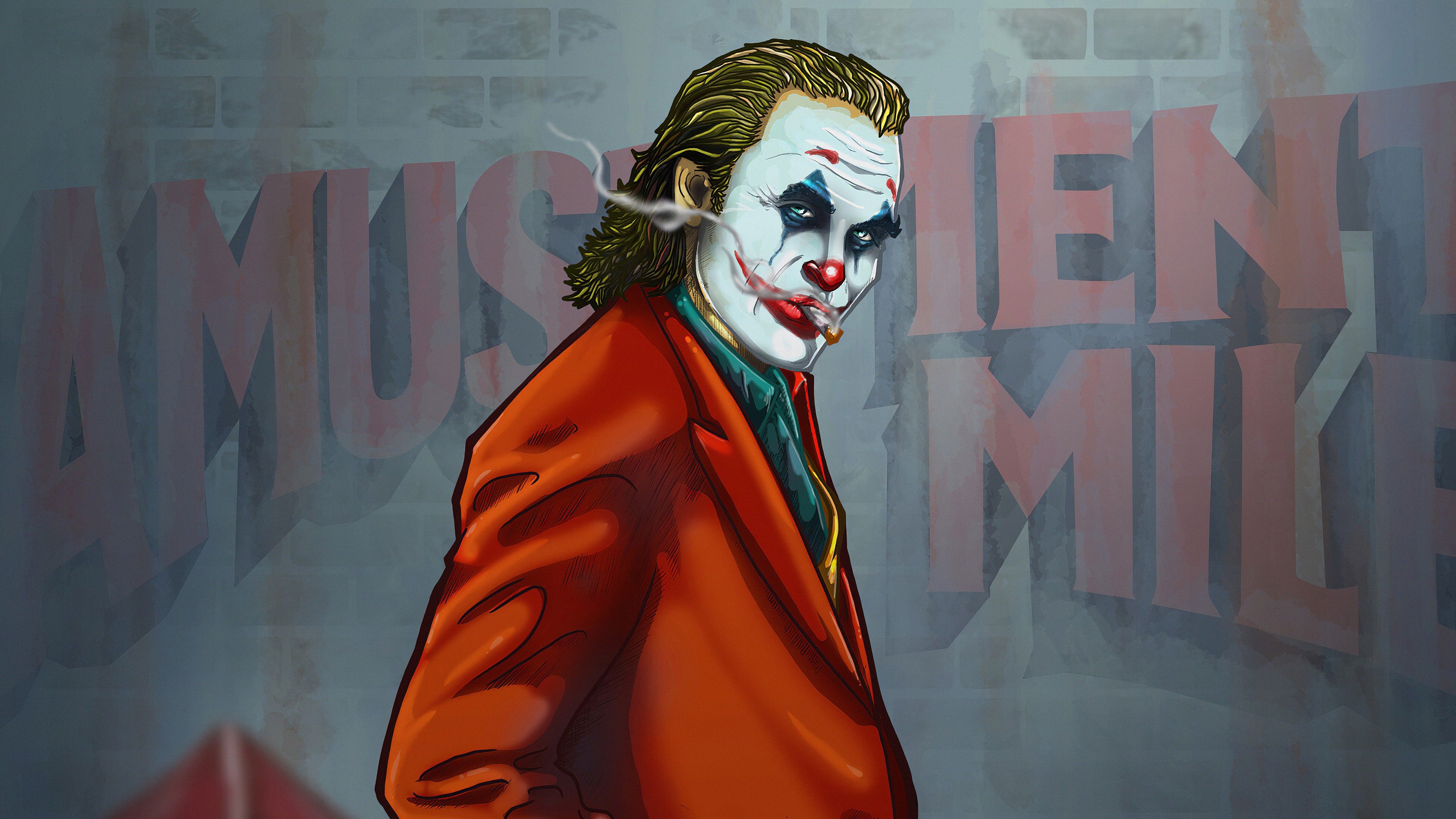 3840x2160 Joker Joaquin Phoenix With Red Dress 4K