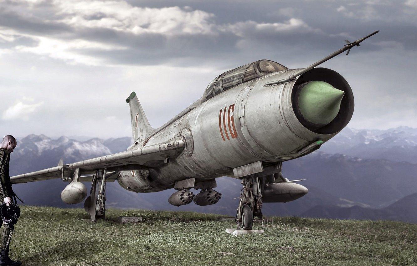1332x850 Wallpaper The Plane, Creative, People, Sukhoi Su 7 Image