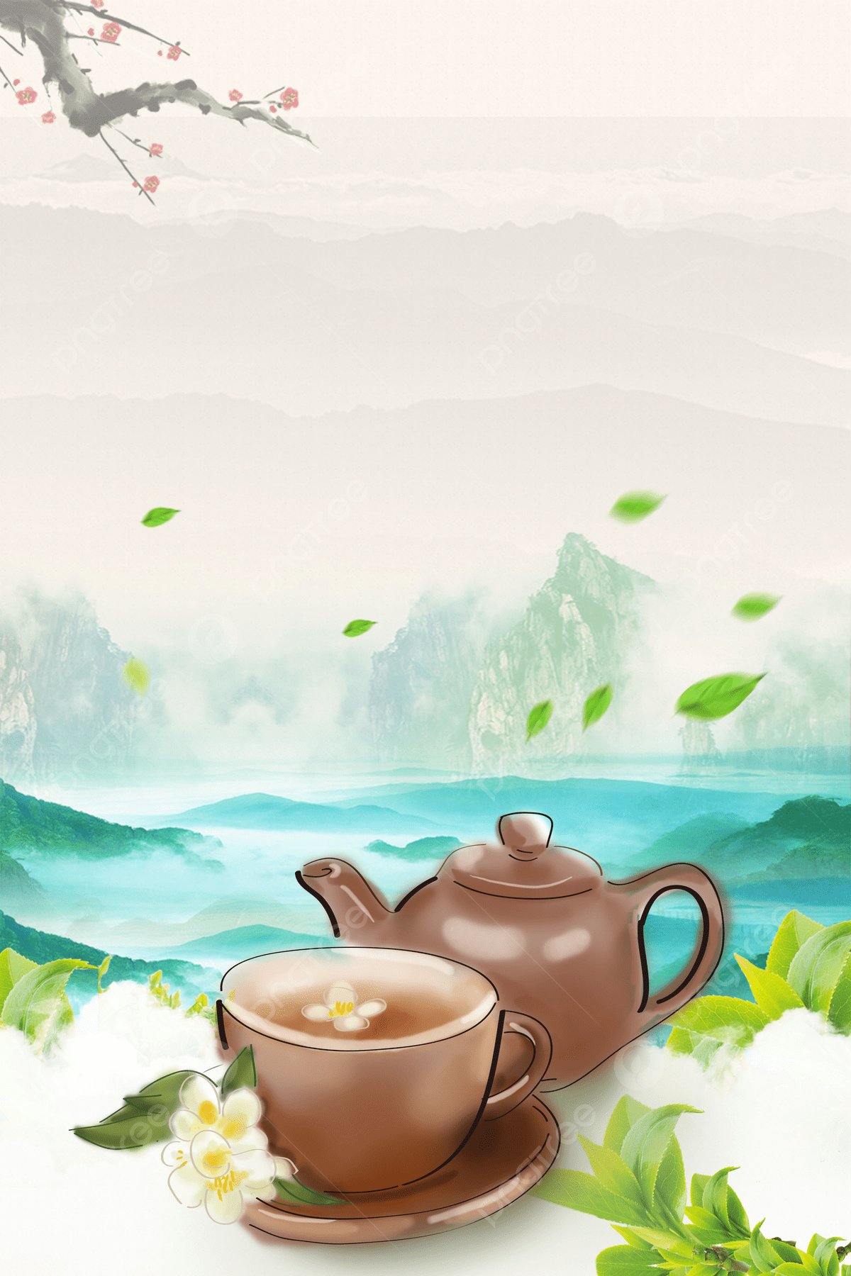 1200x1800 Tea Ceremony Poster Background