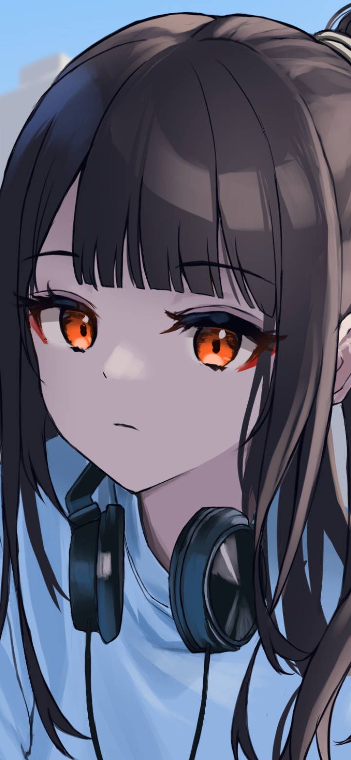 720x1560 Anime Girl enjoying her phone Wallpaper