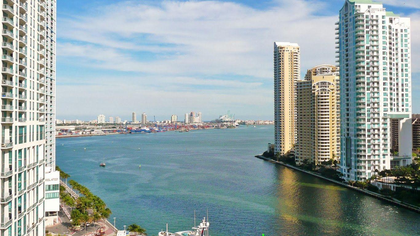 1366x768 Free download city miami florida city view city wallpaper