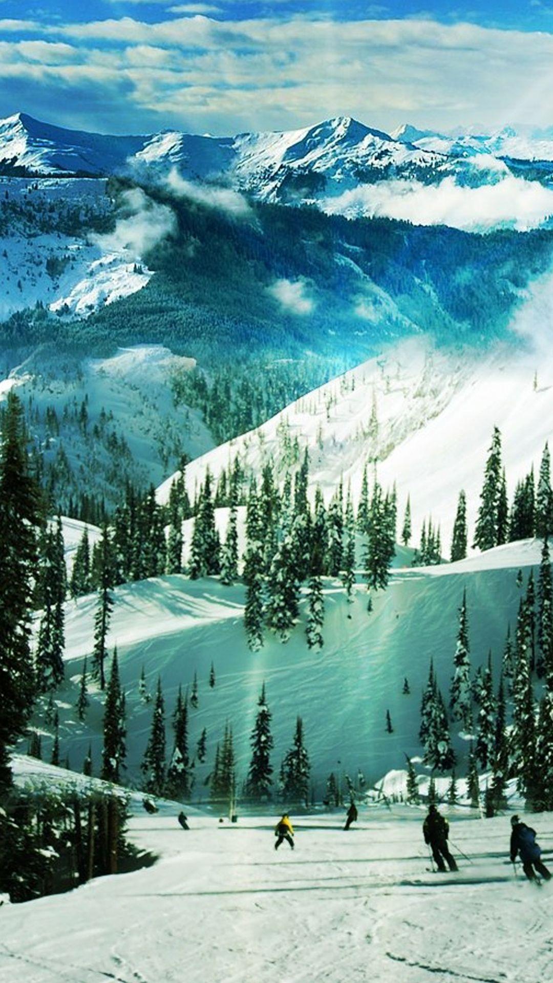 1080x1920 Ski Slope Paradise Winter Landscape iPhone 6 Plus HD