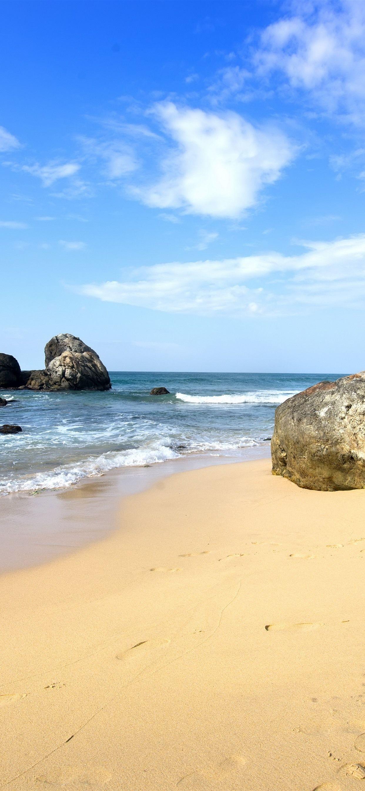 1242x2688 Sea, beach, stones, tropical 1242x2688 iPhone XS Max