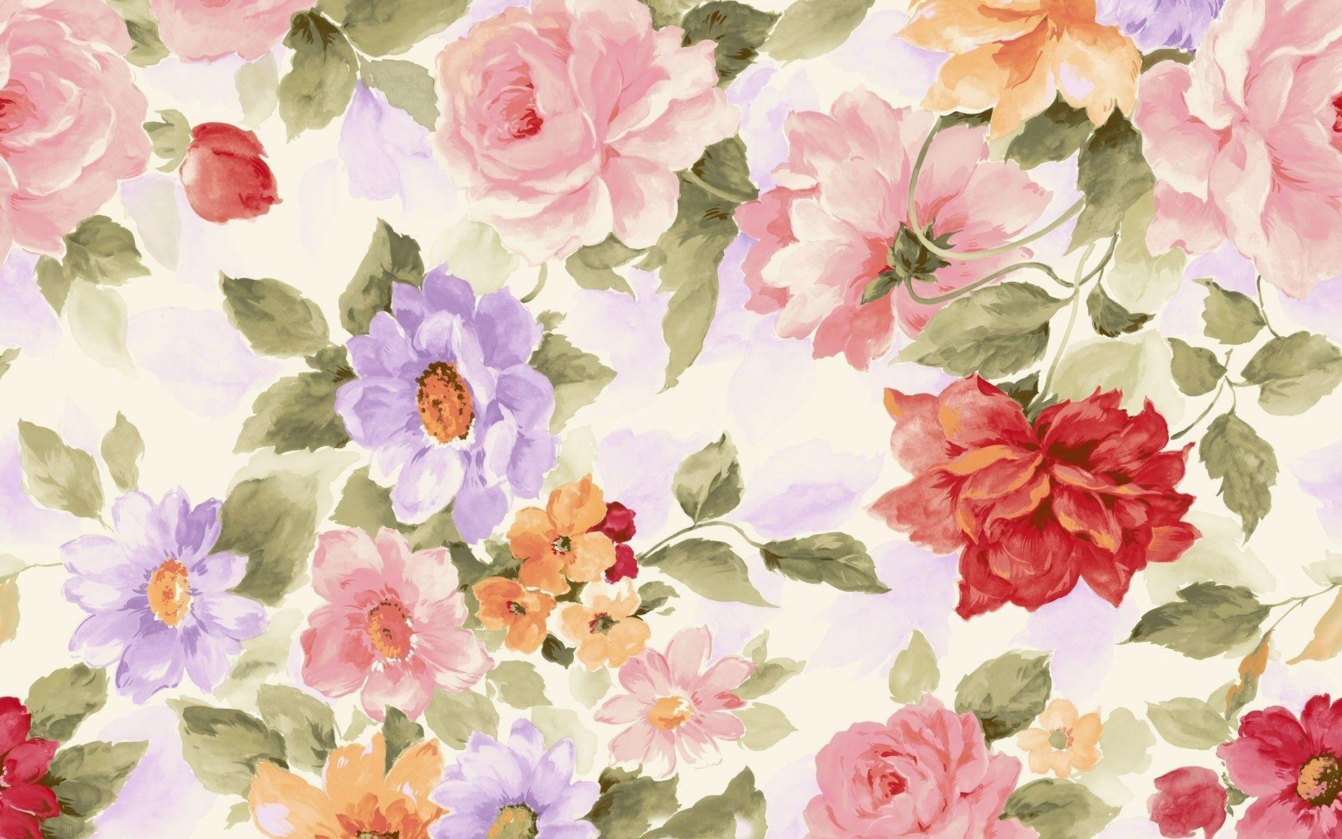 1920x1200 Watercolor Flowers Background 1920x1080