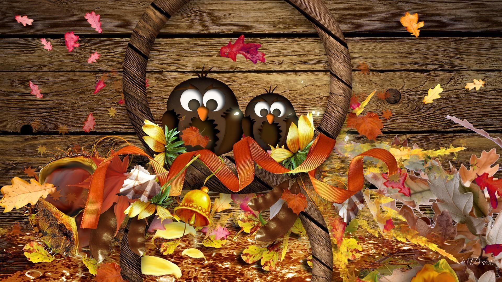 1920x1080 Snoopy and Woodstock Thanksgiving Wallpaper