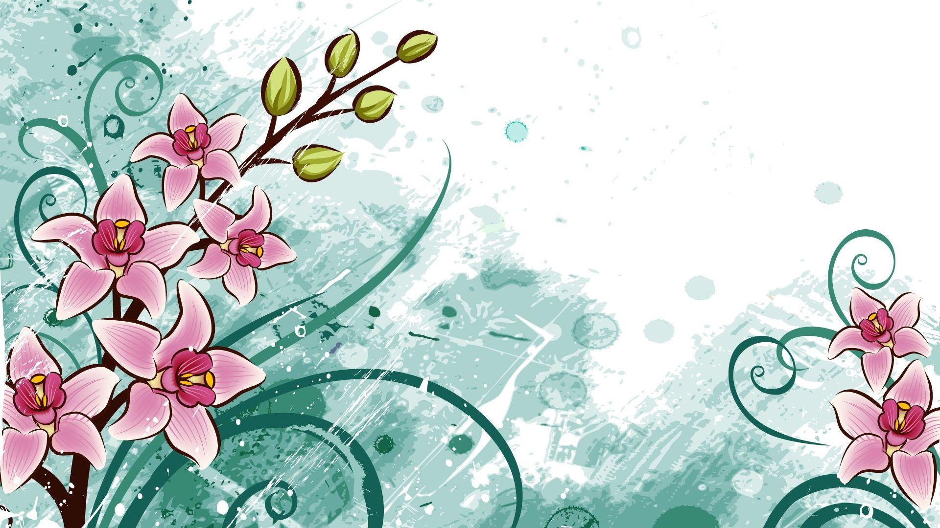 1920x1080 Floral cartoon wallpaper