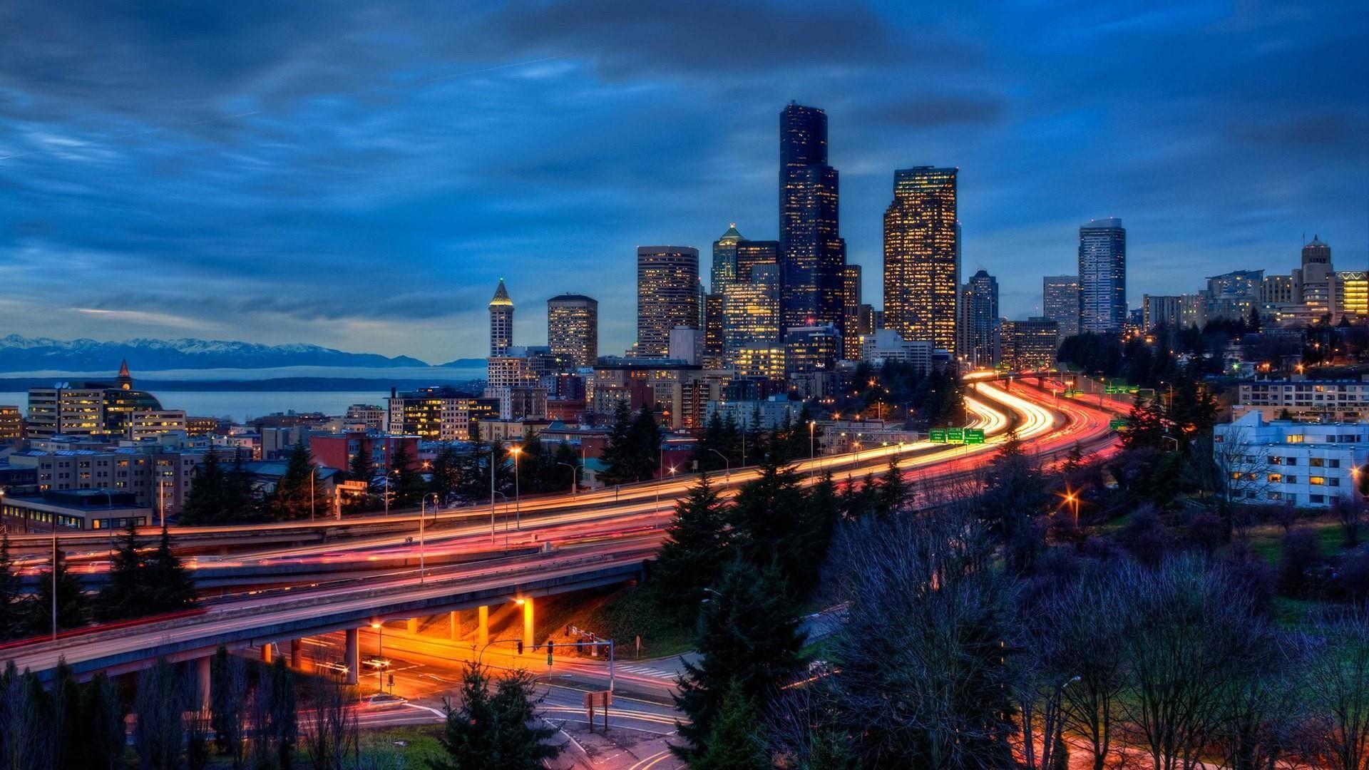 Seattle Skyline At Night View 4k Hd World 4k Wallpape - vrogue.co