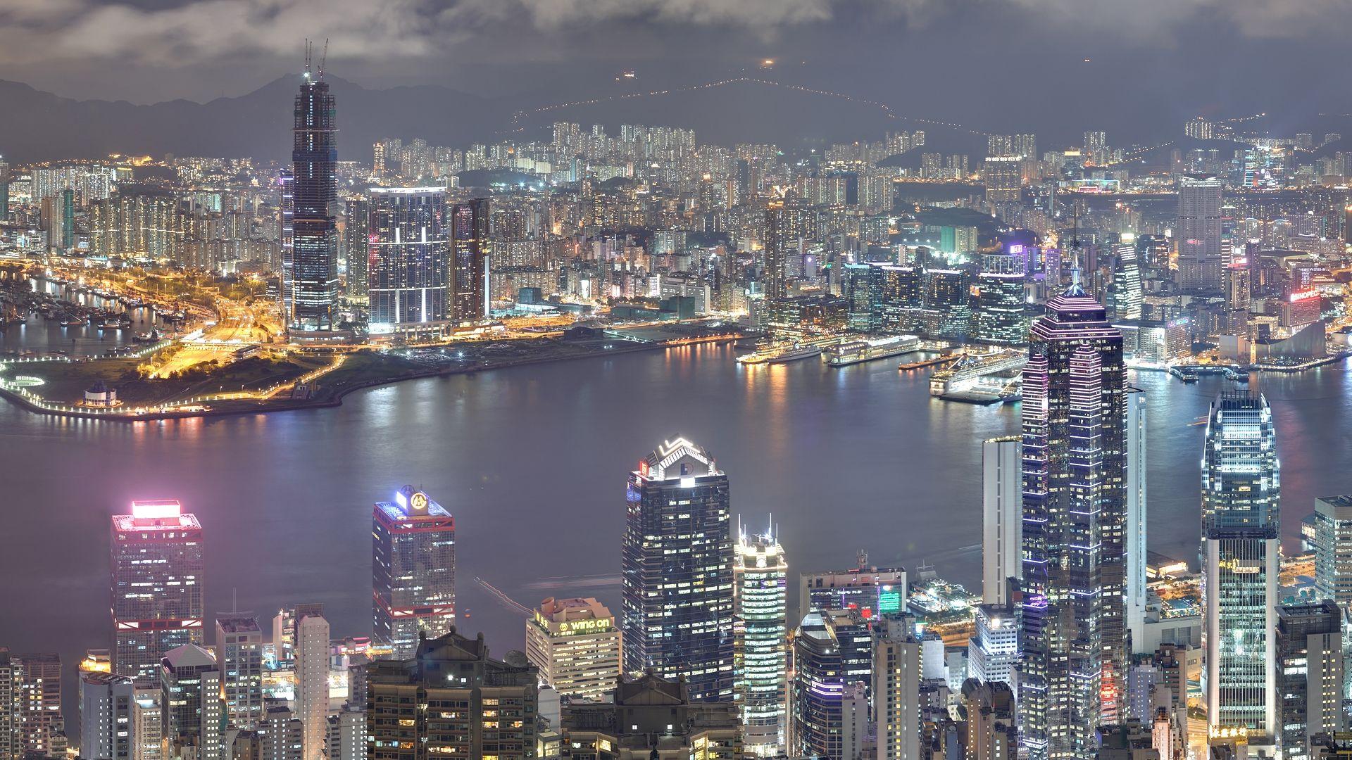 1920x1080 vancouver, skyscrapers, night Wallpaper, HD City 4K