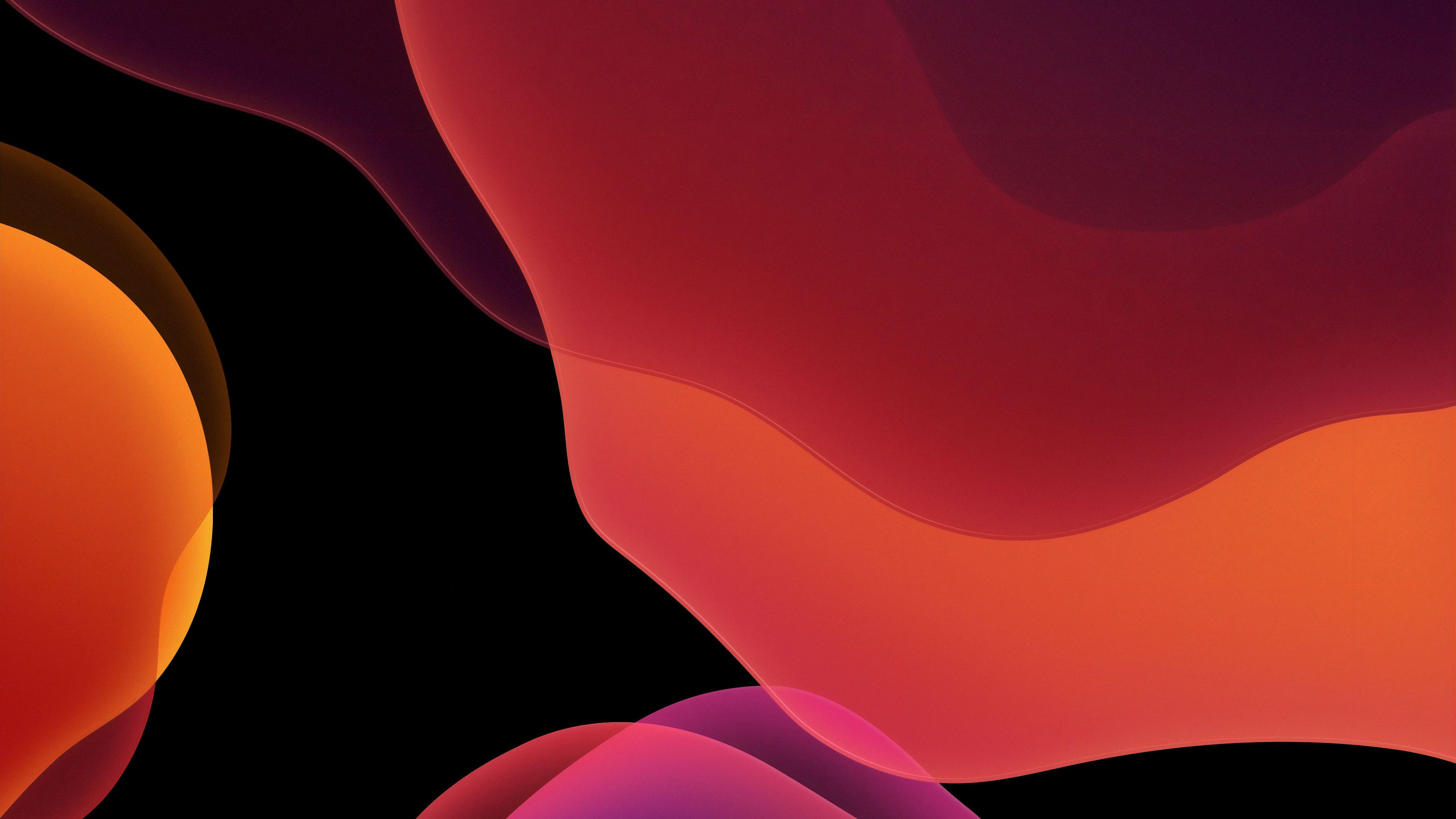 5120x2880 iOS 13 Dark Orange Wallpaper, HD Abstract 4K Wallpaper, Image