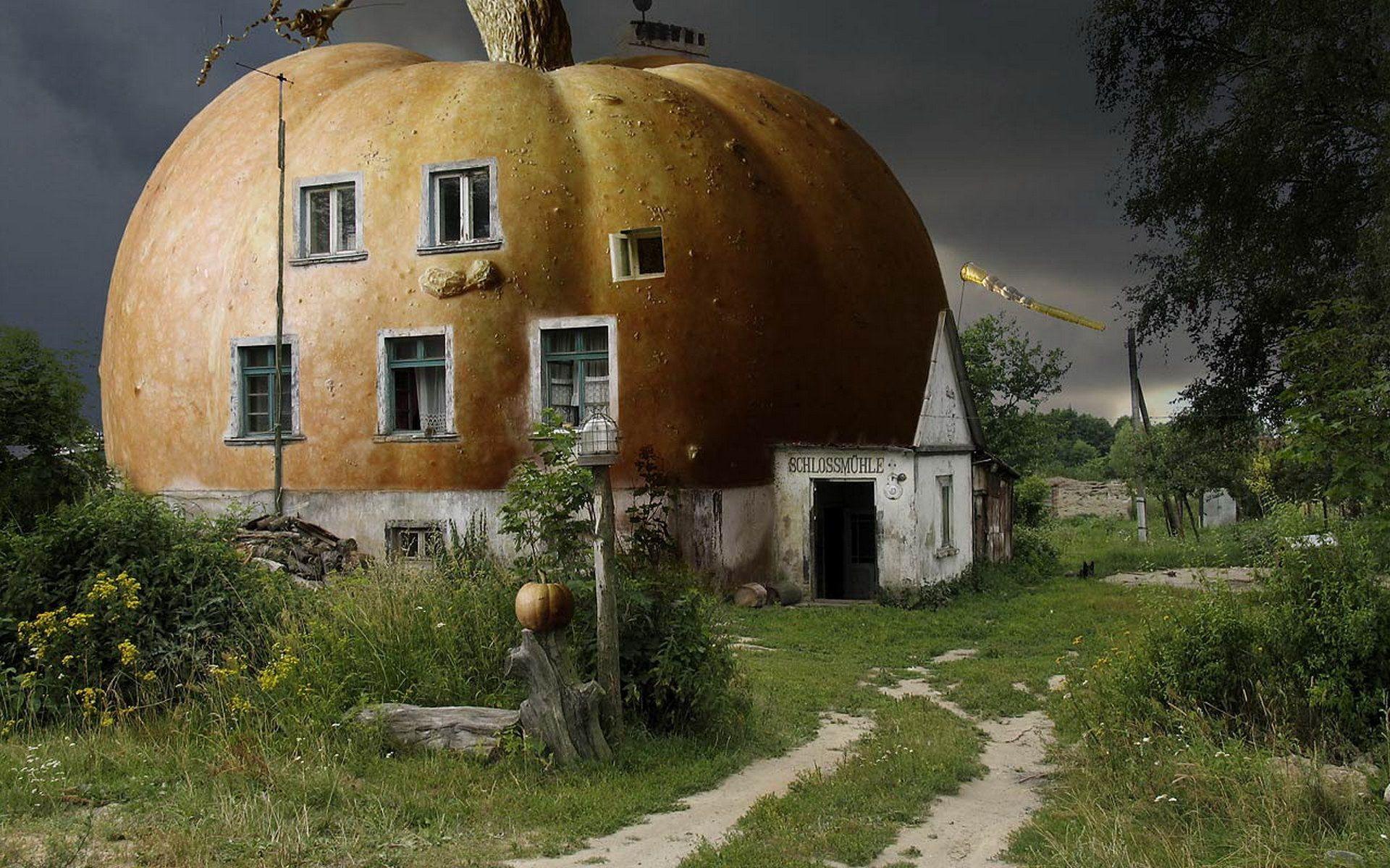 1920x1200 Wallpaper 3D abstract pumpkin house 1920x1200 HD Picture, Image