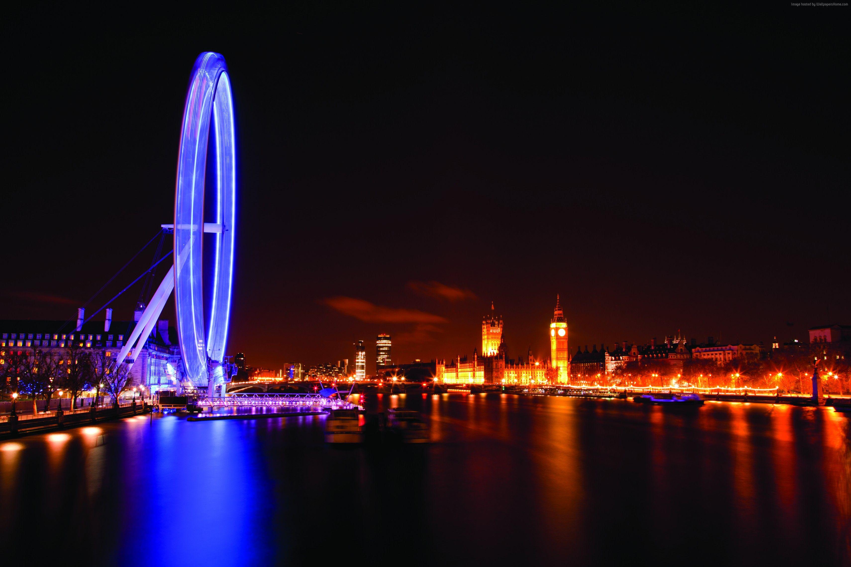 3421x2280 #London Eye, #England, #Travel. Tourism, #Night