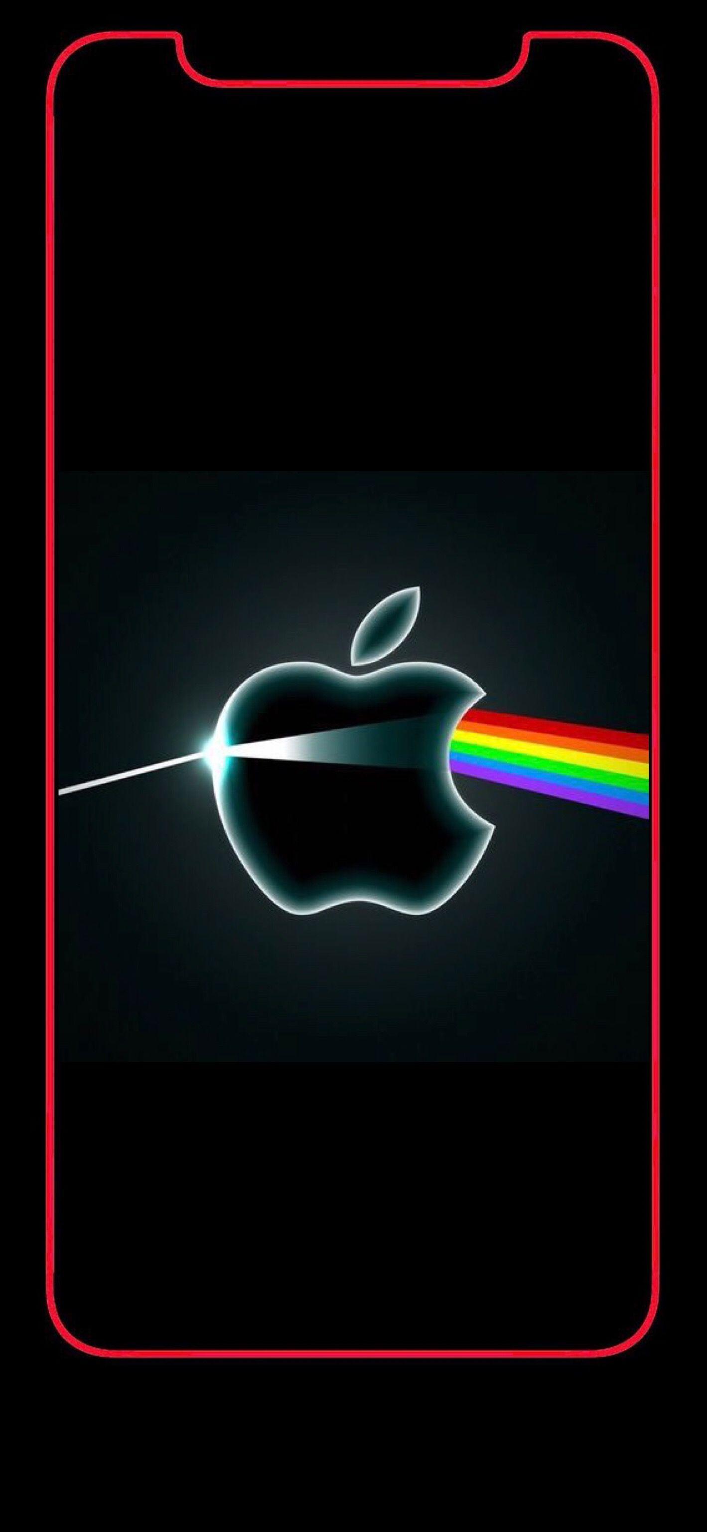 1419x3072 Wallpaper iPhone X logo rainbow 3. Apple iphone wallpaper hd