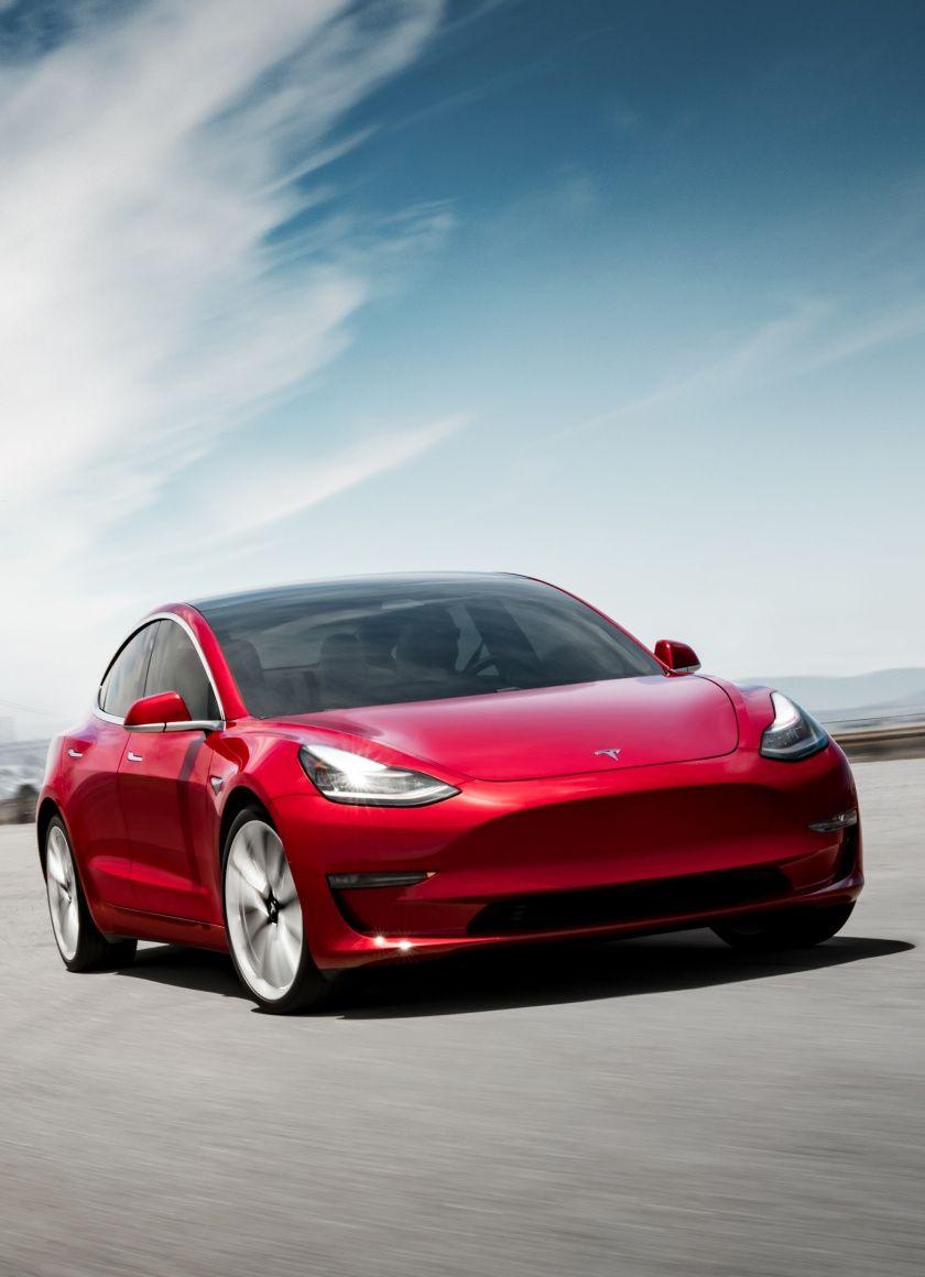 840x1160 Download 840x1160 Wallpaper Tesla Model On Road, Red