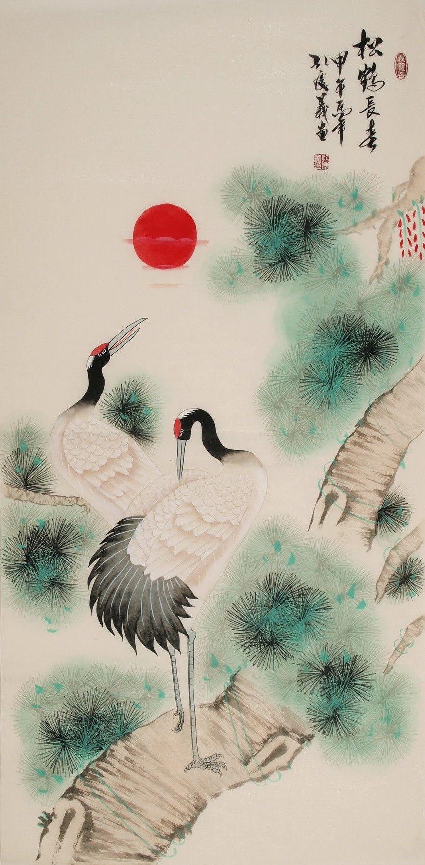 Japanese Crane Painting Of Birds Wallpapers Top Free Japanese Crane