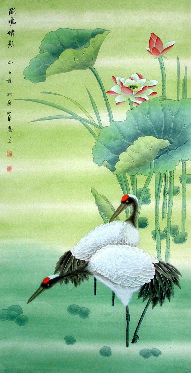 Japanese Crane Painting of Birds Wallpapers Top Free Japanese Crane