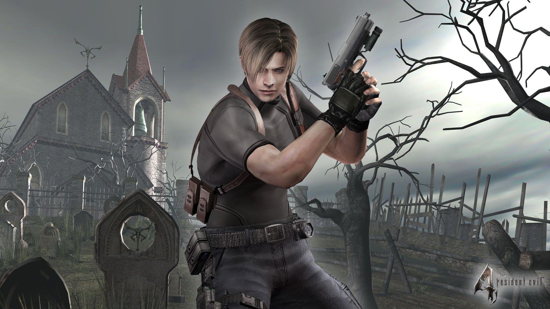 Resident Evil 4 Remake Leon poster 4K wallpaper download