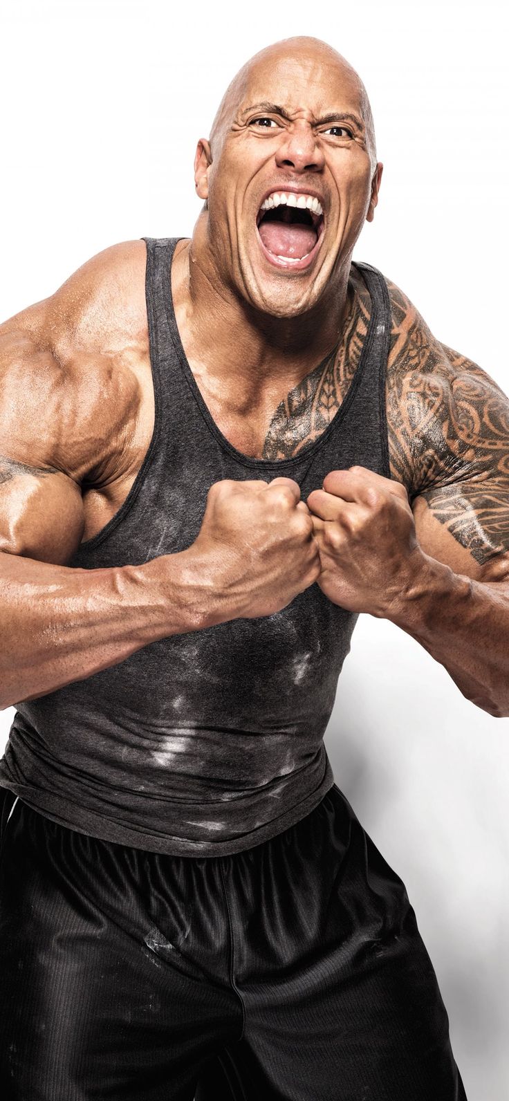 736x1592 Dwayne Johnson 4k Cave iPhone Wallpaper
