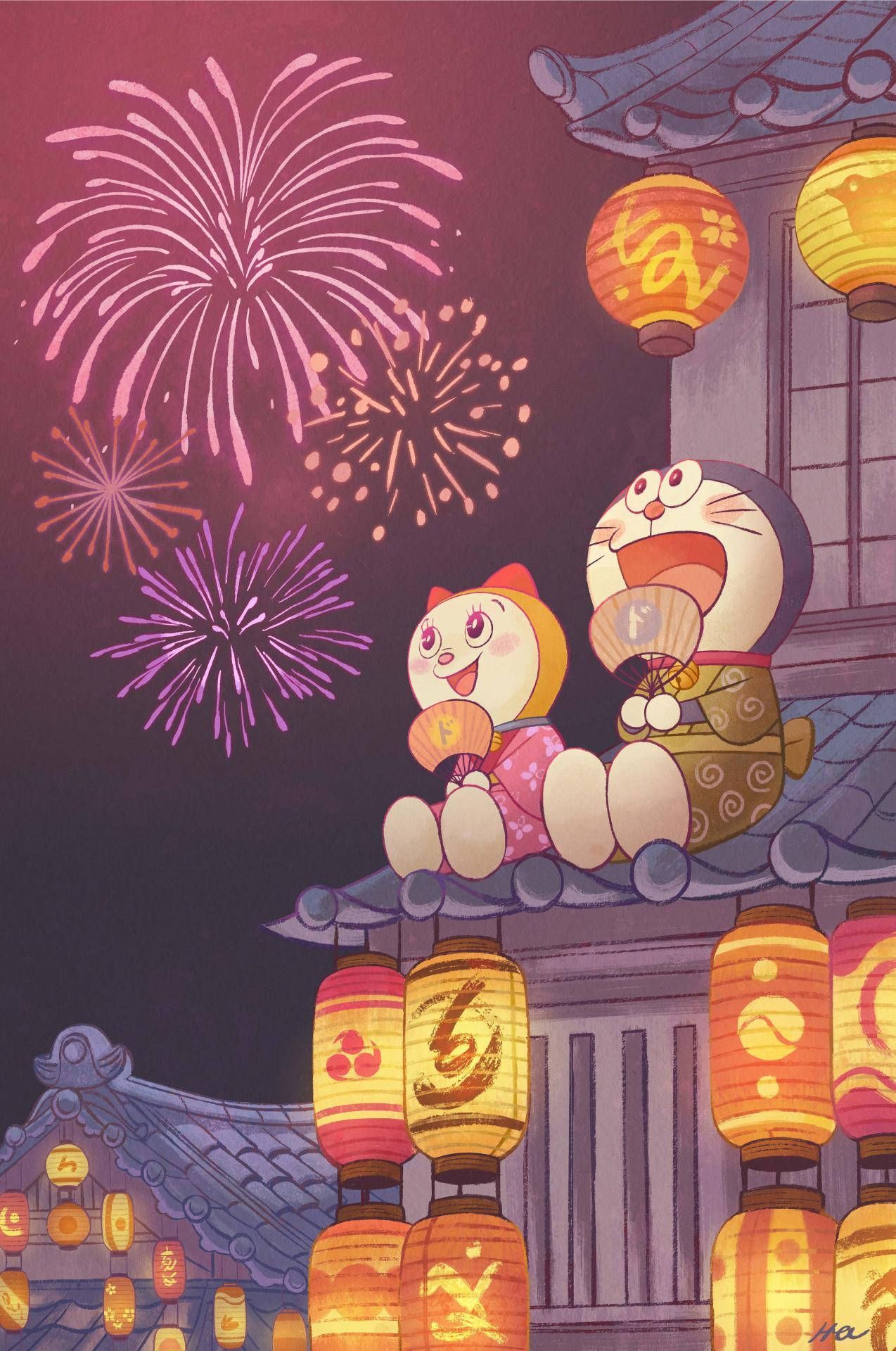 1274x1920 Summer Festival Dorami And Doraemon