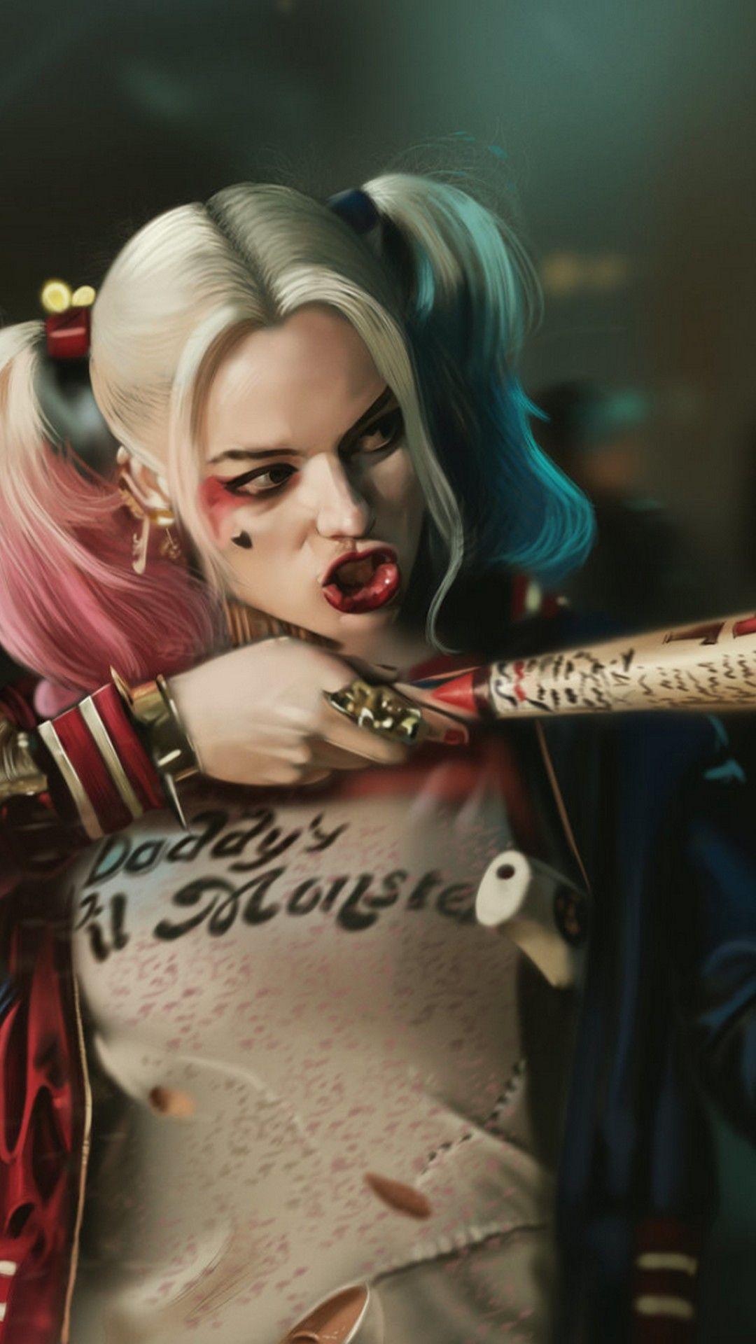 1080x1920 Wallpaper Harley Quinn Makeup iPhone 3D iPhone Wallpaper