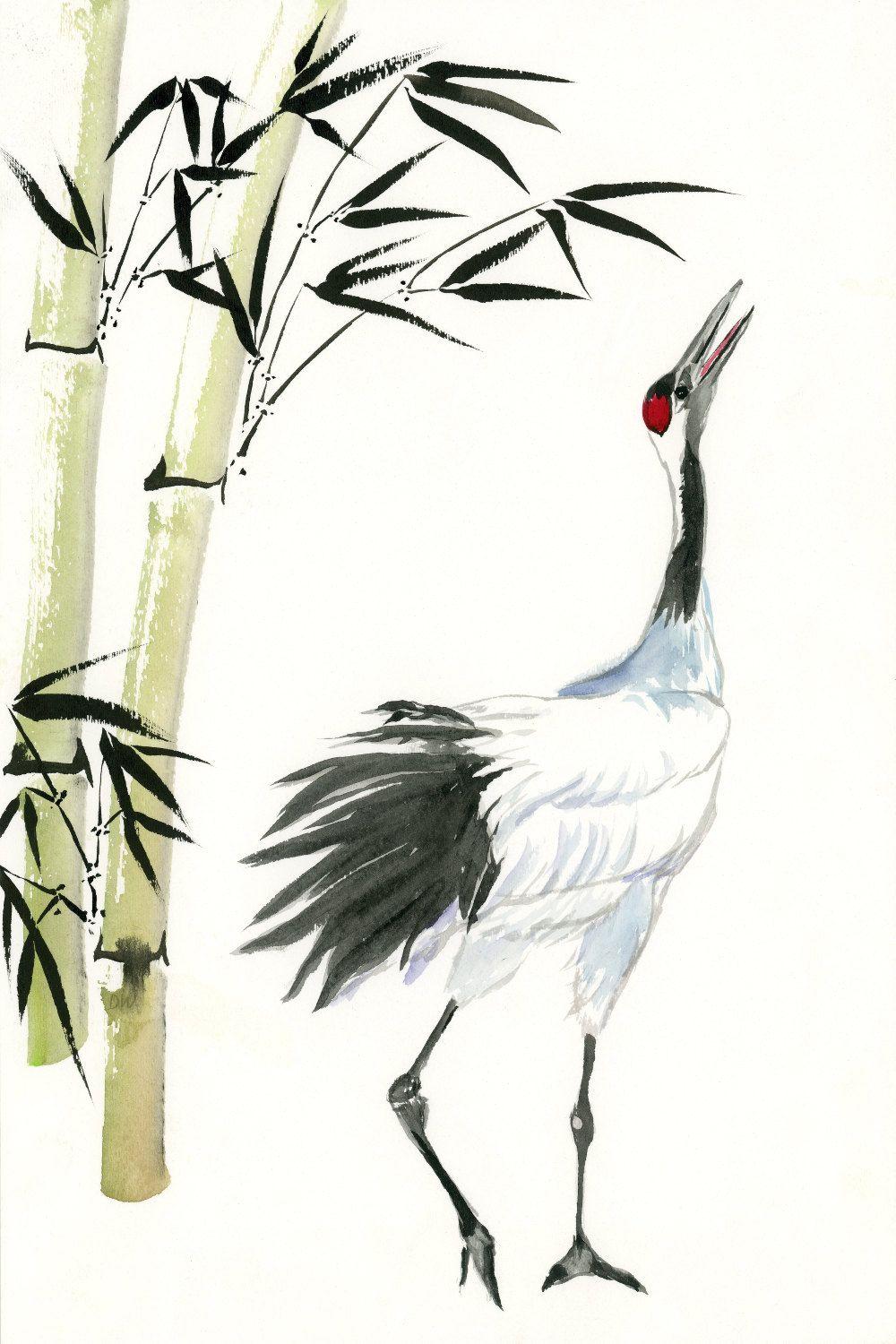 1000x1500 Chinese Crane Drawing.com. Free for personal use