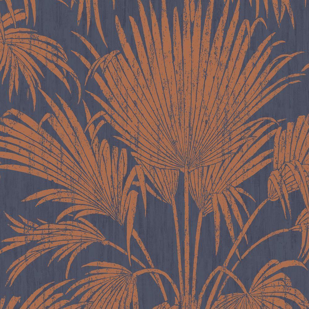 1000x1000 Casadeco Josephine Foil Blue Copper Wallpaper 82246415