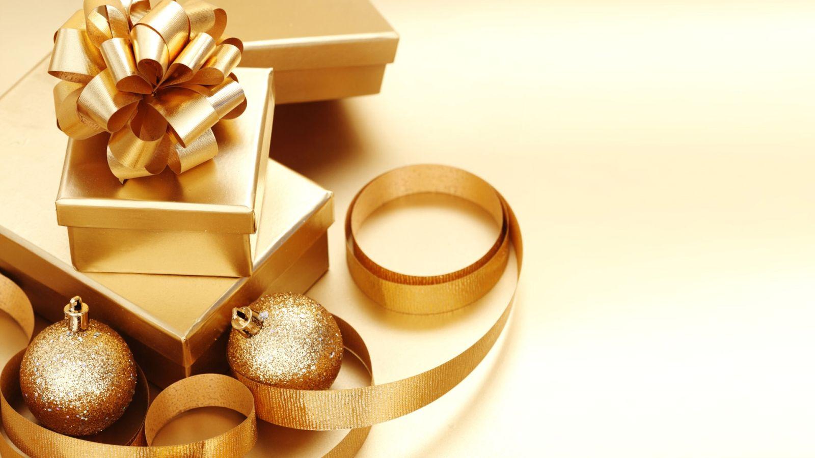 1600x900 Christmas Gold Widescreen Wallpaper. Wide