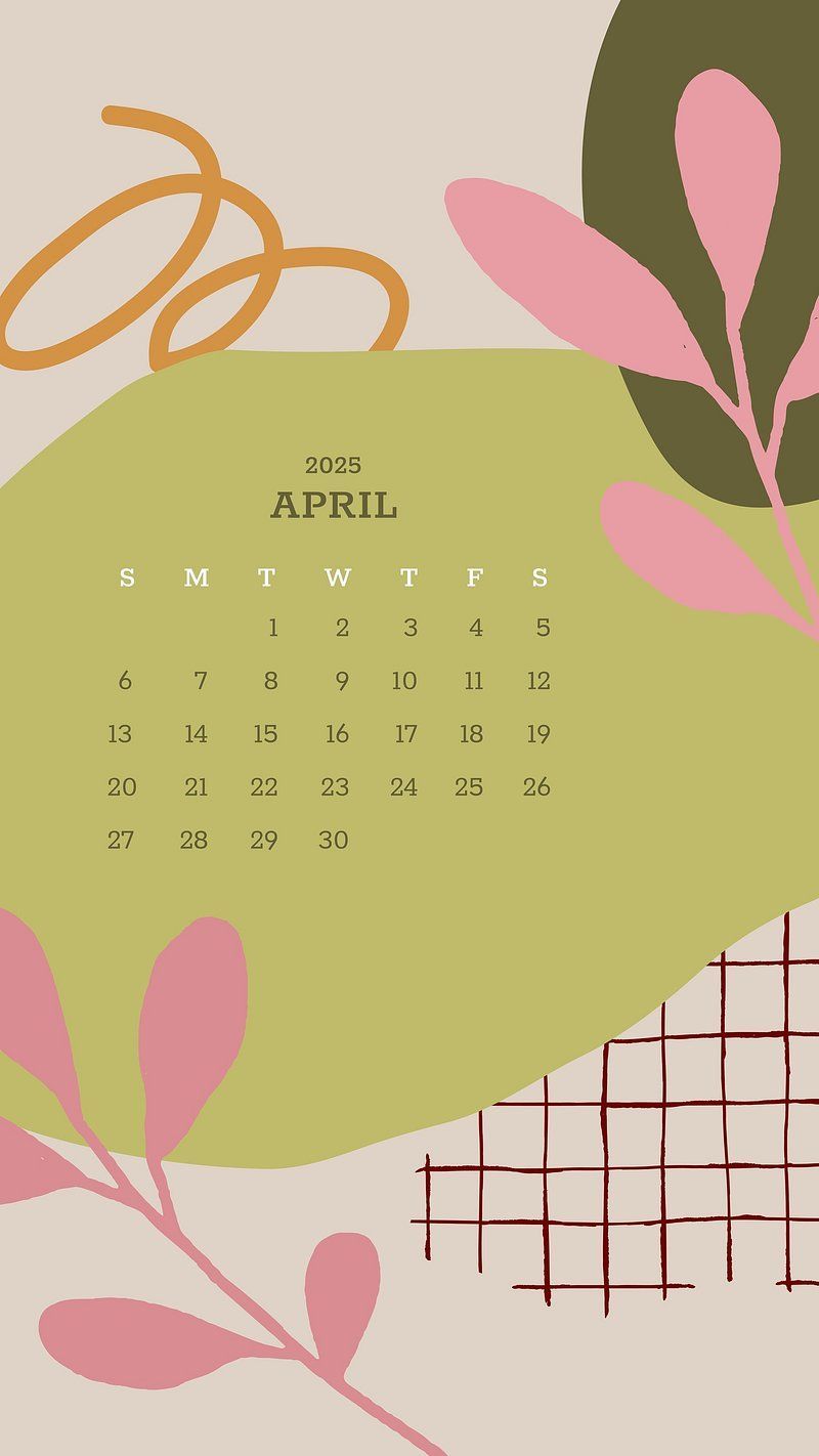 800x1422 April Calendar Mobile Phone Wallpaper