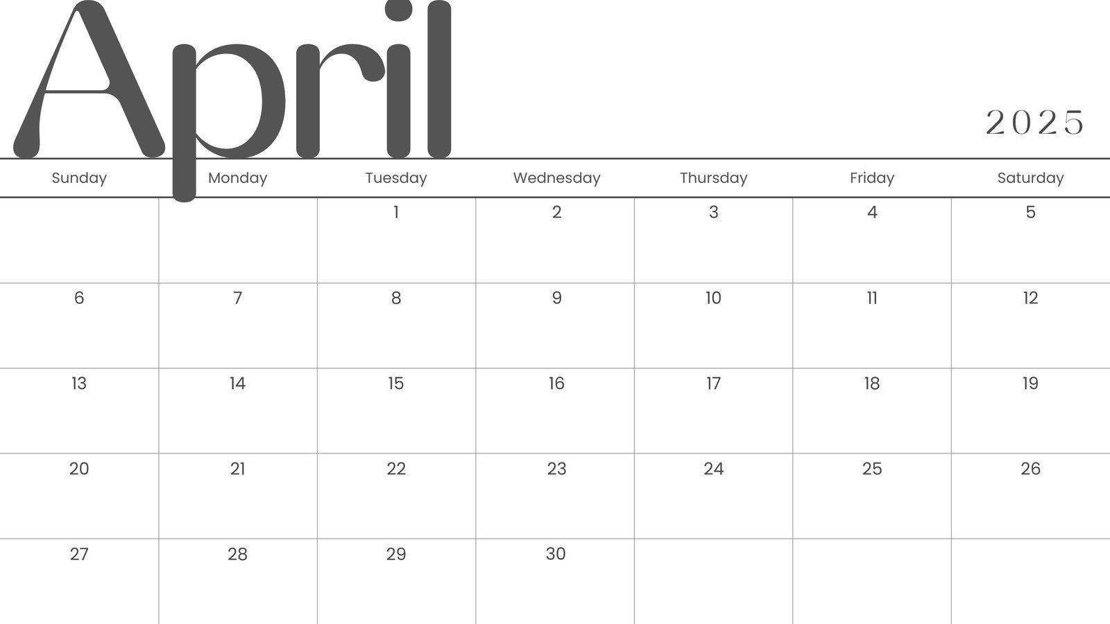 1600x900 Free and customizable april templates