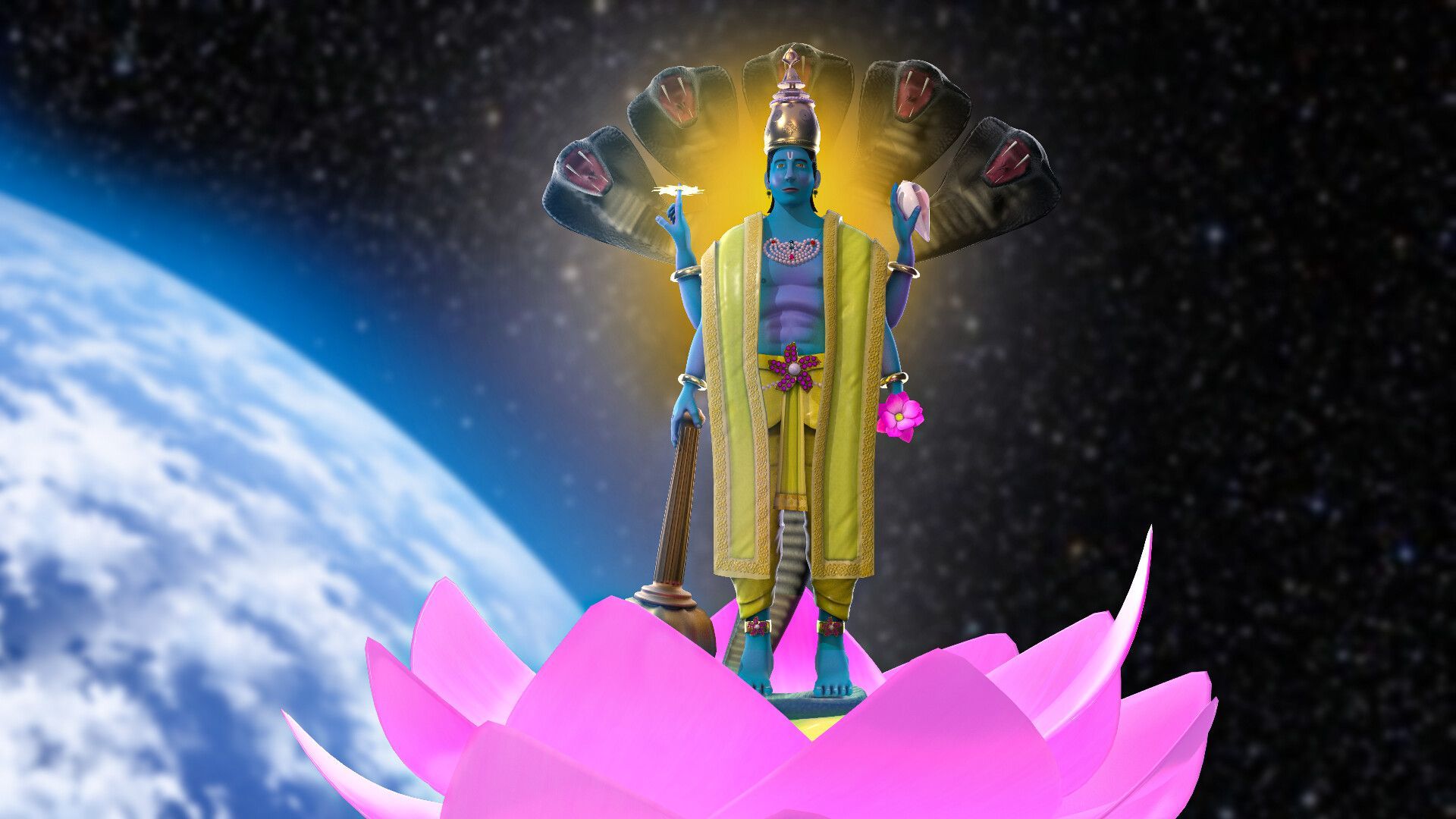 1920x1080 Shri Vishnu Cosmic Preserver
