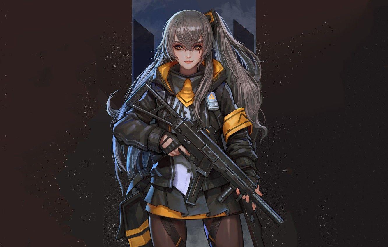 1332x850 Wallpaper girl, weapons, anime, Girls Frontline image