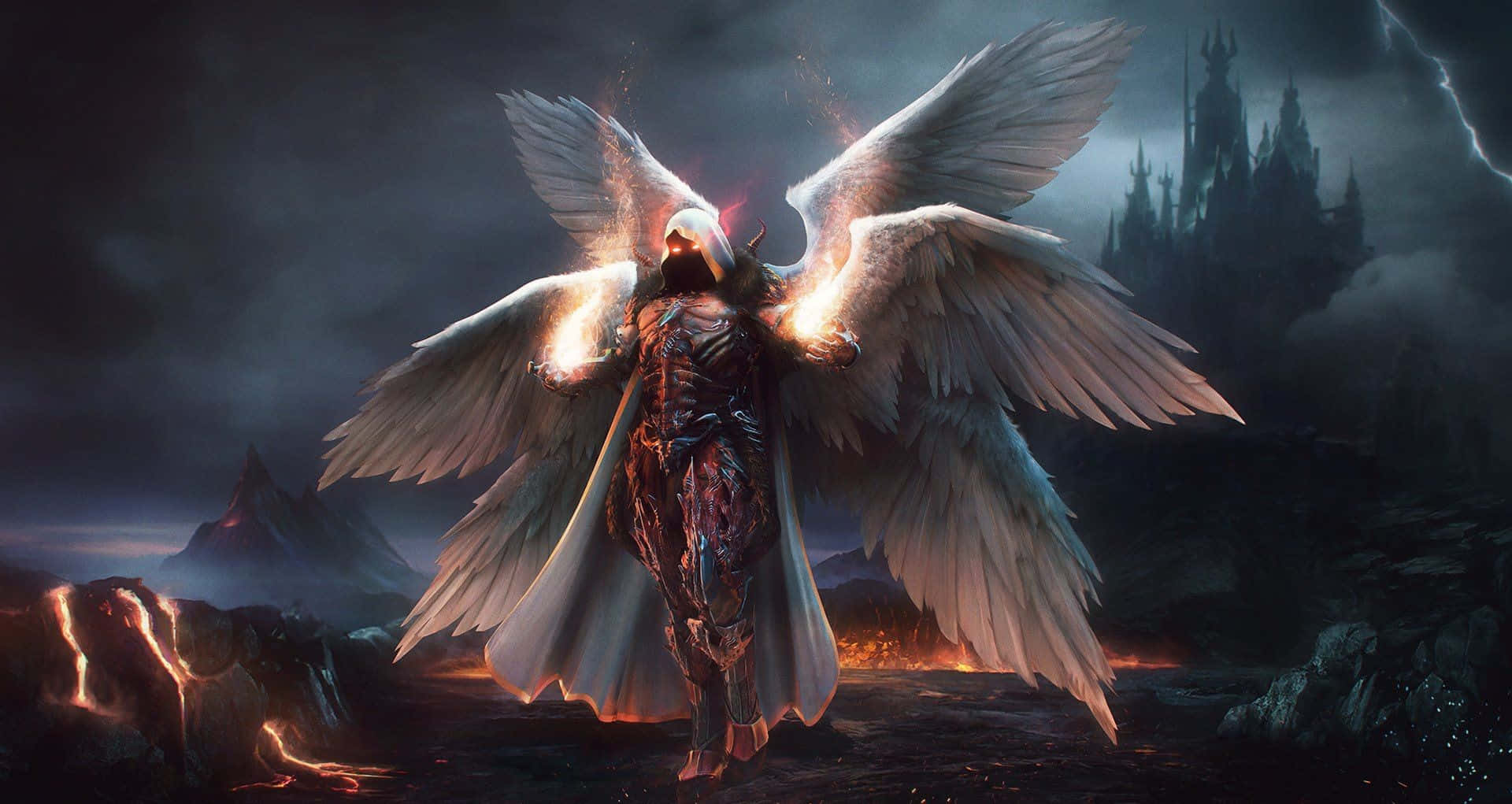 1920x1021 the Archangel in Battle Wallpaper