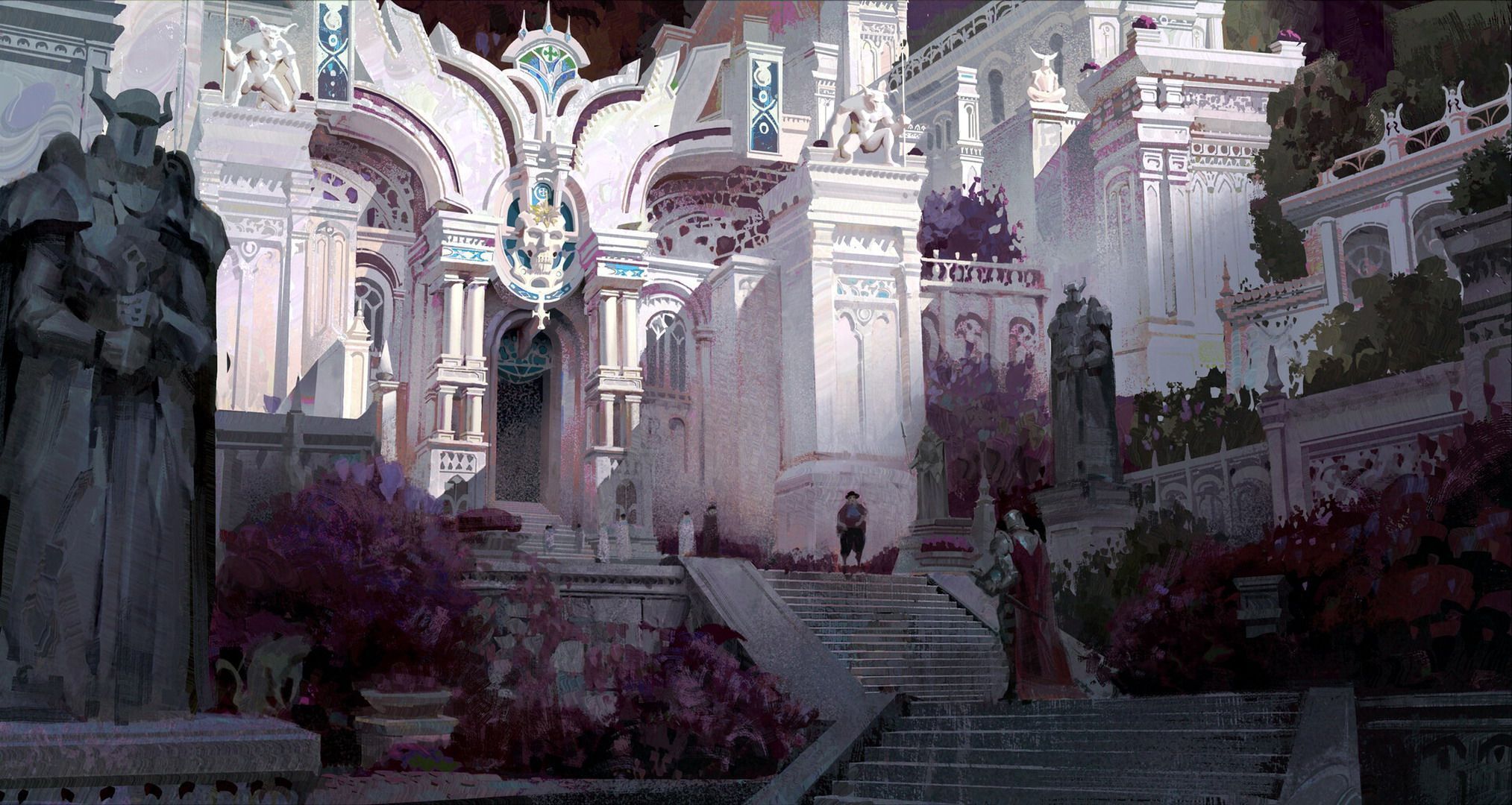 2027x1080 Download Fantasy Castle HD Wallpaper