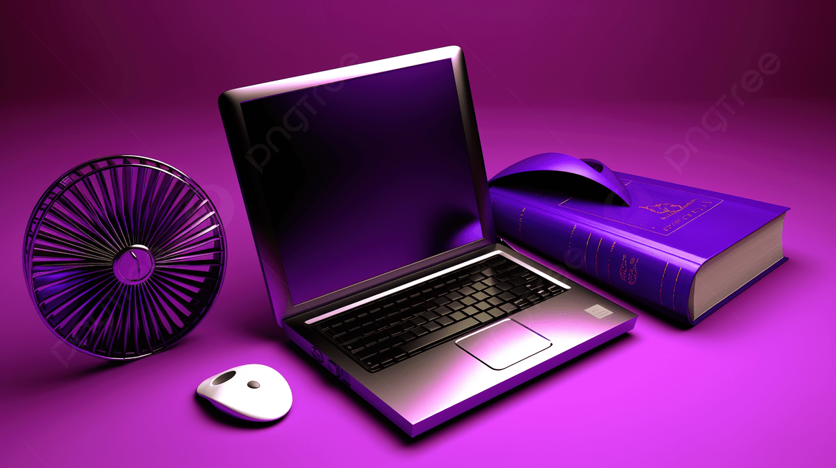 1200x673 Purple Background With 3D Laptop Fan