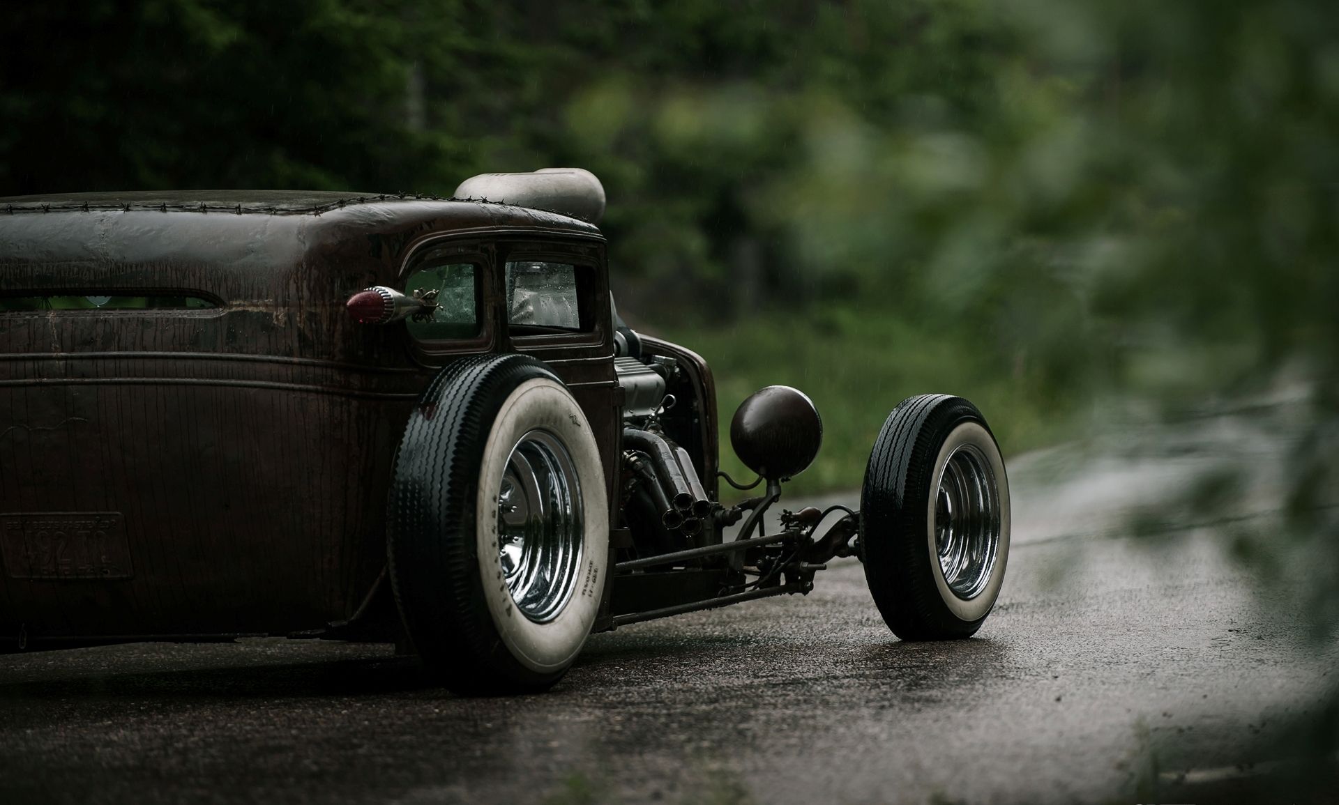 1920x1155 Wallpaper Road, Chevrolet, Wet, Hot Rod