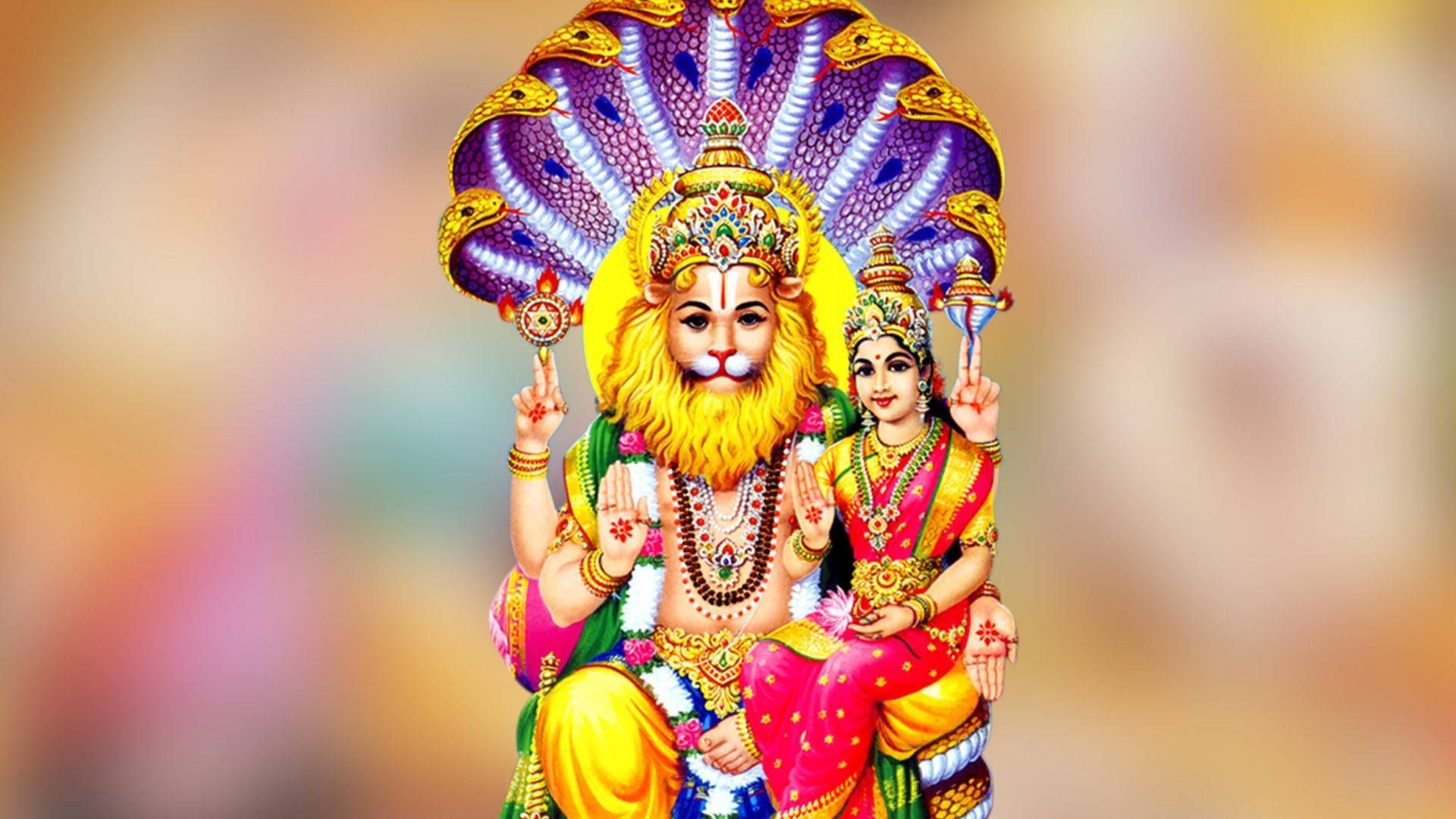1920x1080 Lord Lakshmi Narasimha Wallpaper