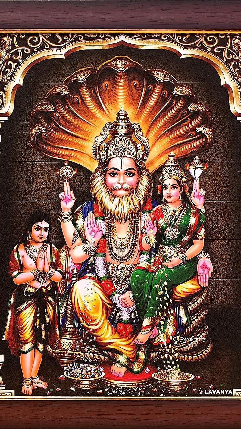 800x1422 HD lakshmi narasimha wallpaper