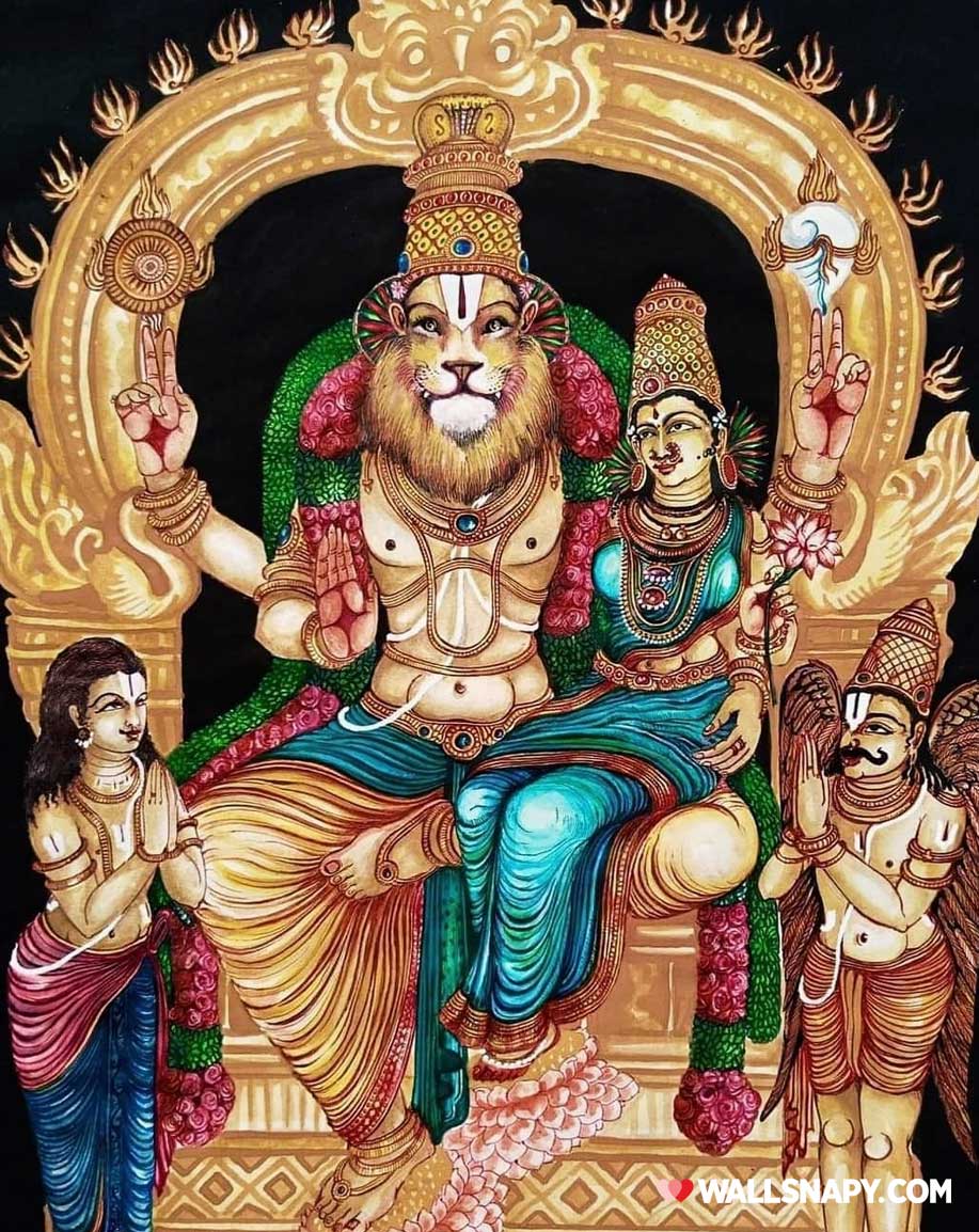 917x1154 Beautiful lakshmi narasimha 4k