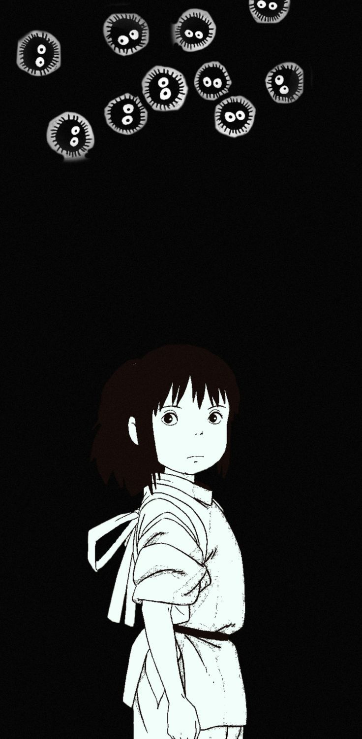 736x1499 Ghibli black wallpaper Chihiro