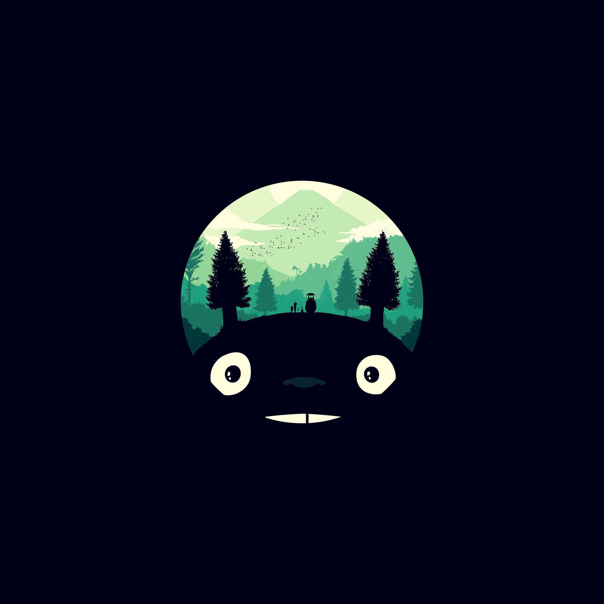 1920x1920 Dark Totoro Fan Art Wallpaper