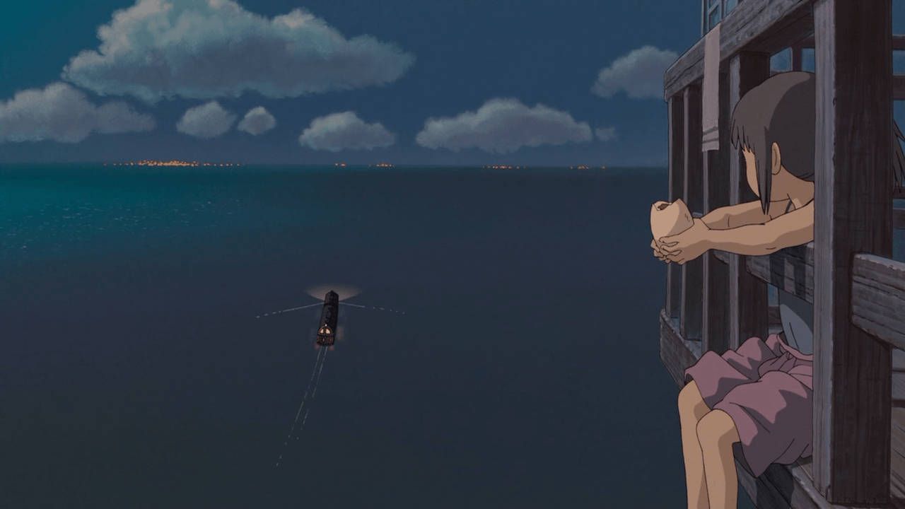 1280x720 Ghibli Chihiro In Balcony Wallpaper