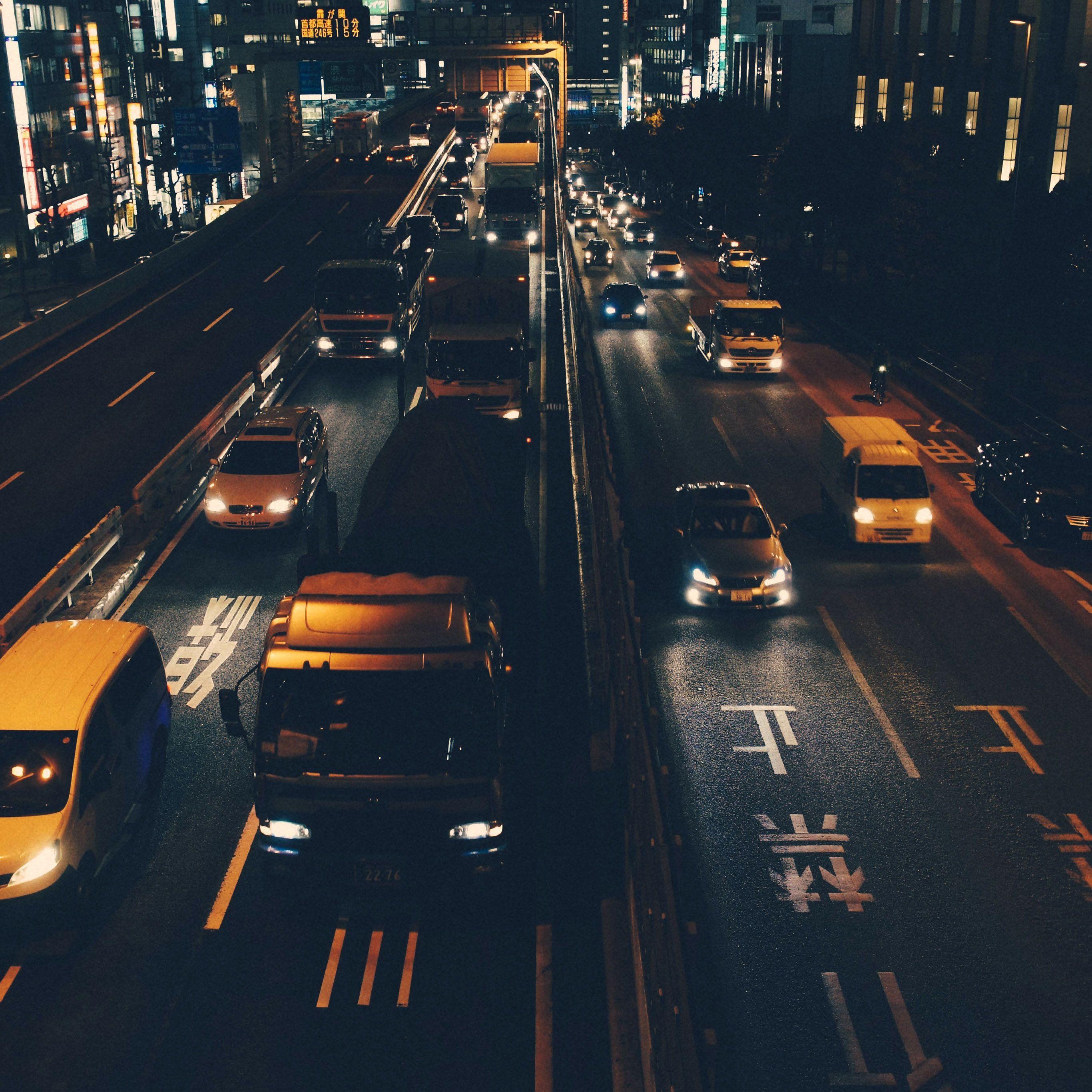 2732x2732 Street Car Japan Night Wallpaper