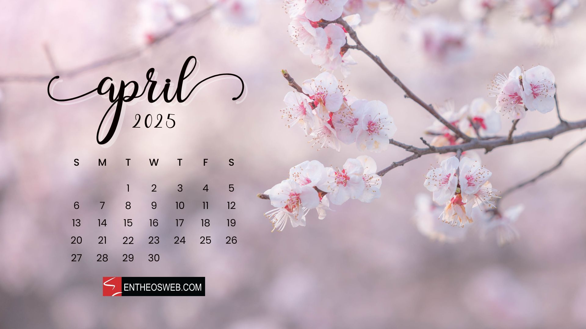 1920x1080 April 2025 Calendar Desktop Wallpaper