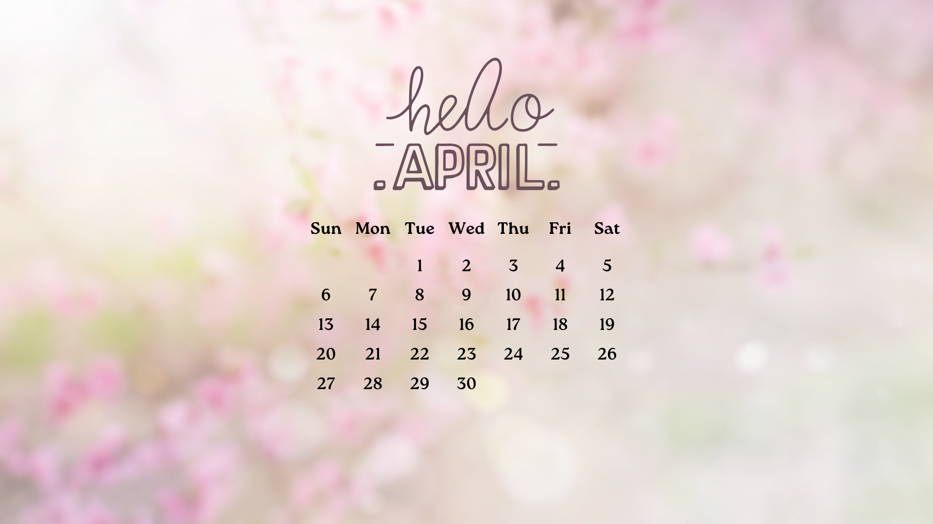 1920x1080 Free April 2025 Desktop Calendar