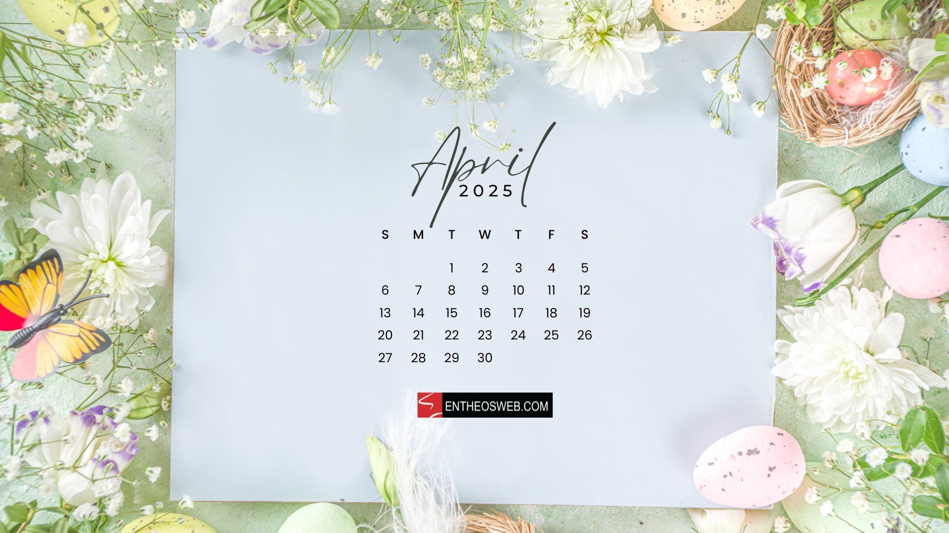 1920x1080 April 2025 Calendar Desktop Wallpaper
