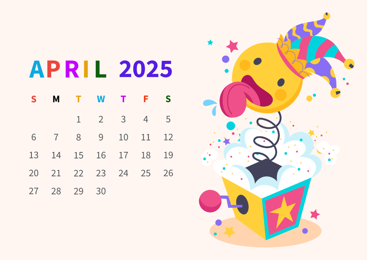 1200x851 April 2025 Calendar Wallpaper Template