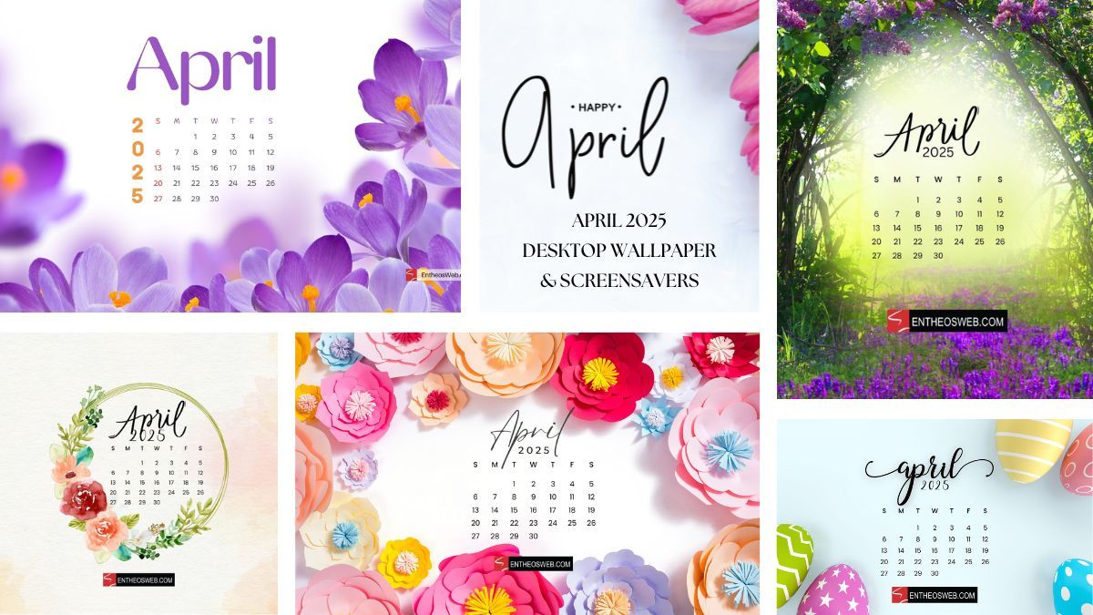1200x675 April 2025 Calendar Desktop Wallpaper