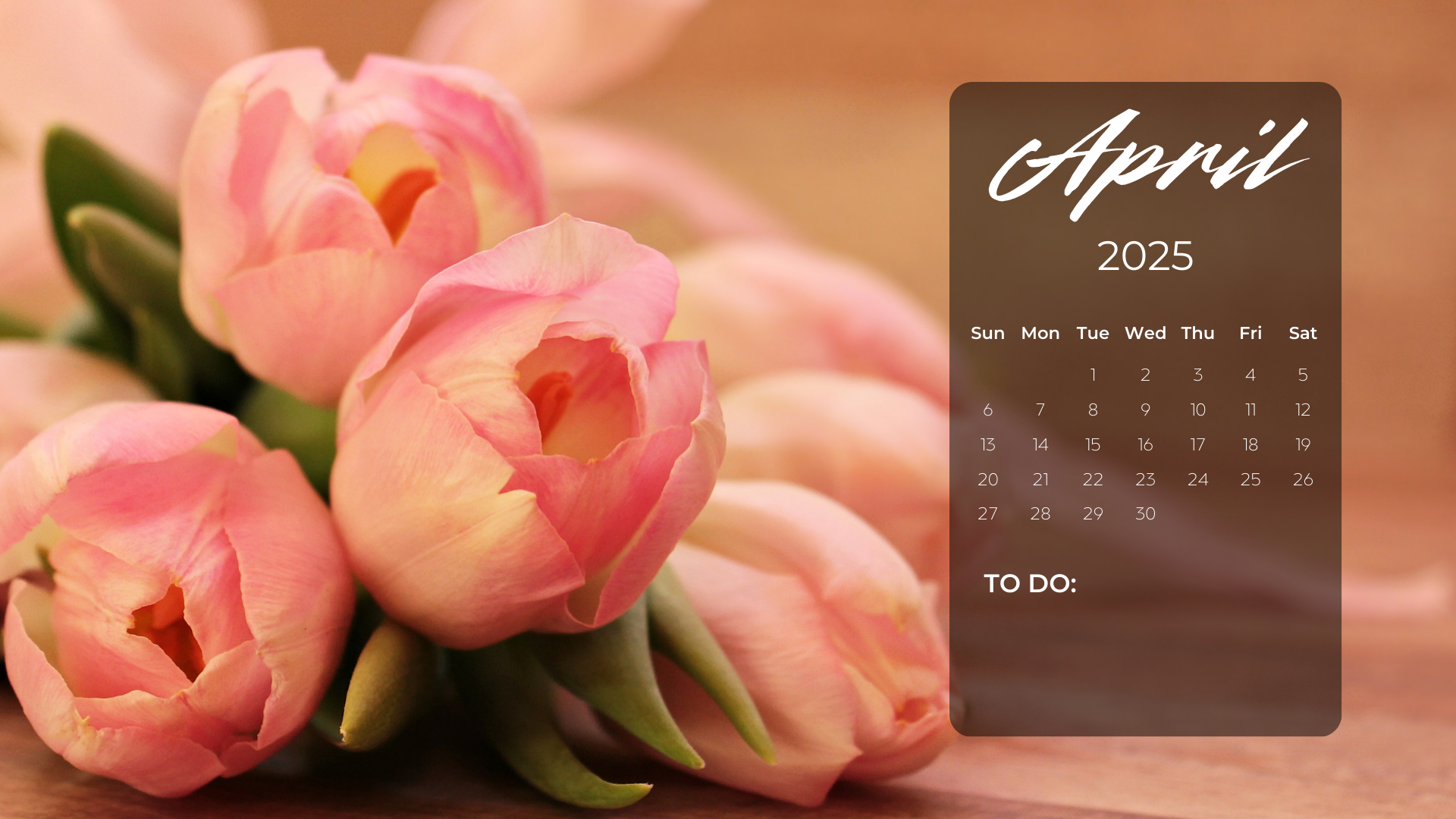 1920x1080 Free April 2025 Desktop Calendar