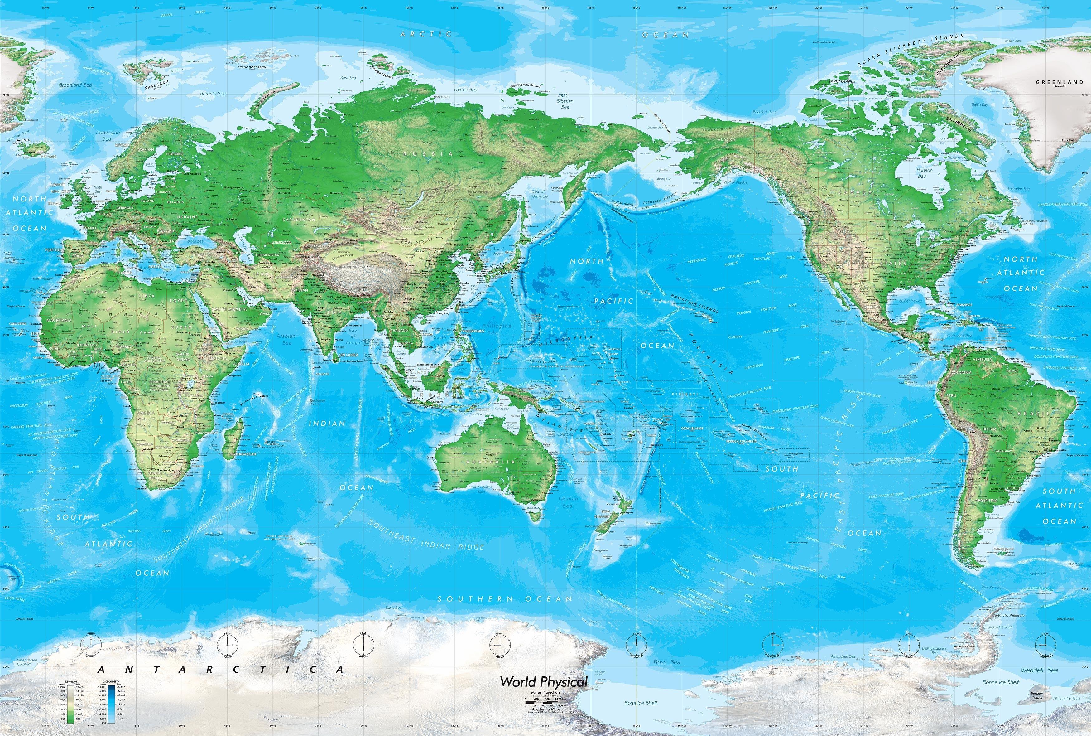 Physical world. Тихий океан на карте. Карта мирового океана. Океаны на глобусе.