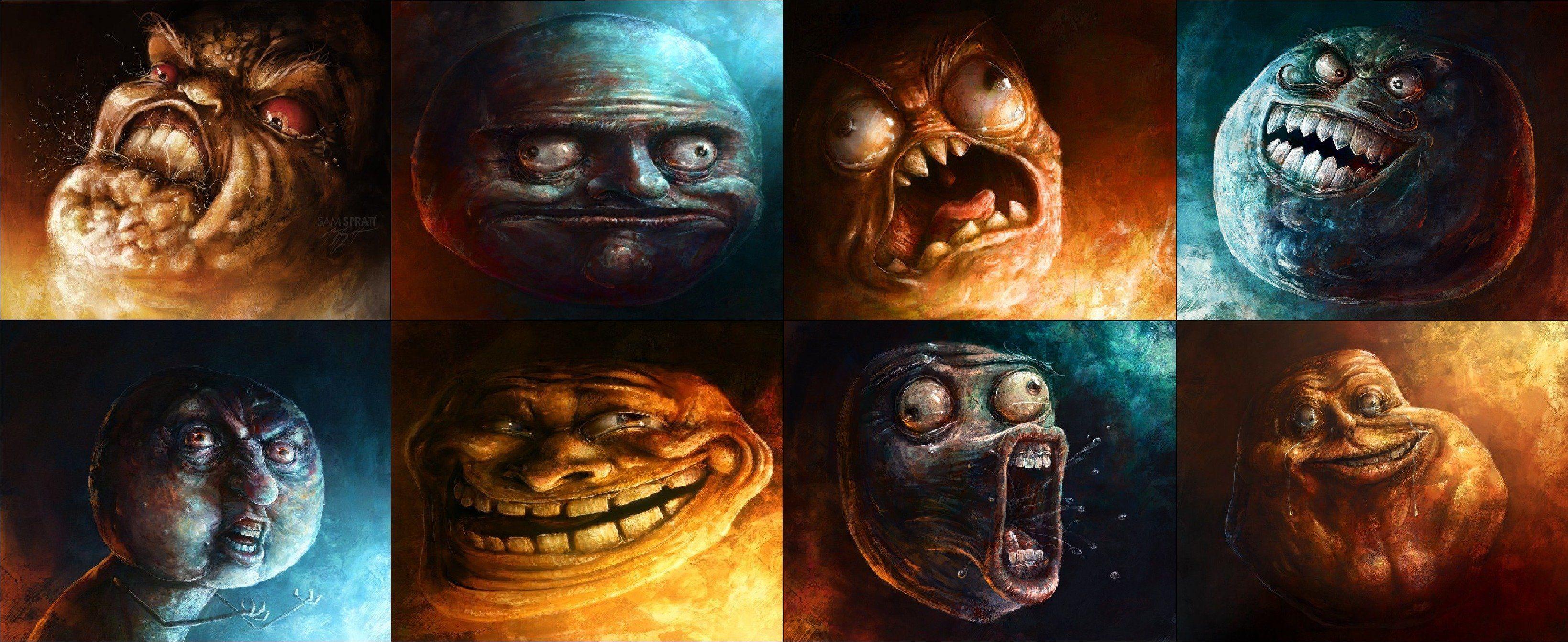 3278x1342 LOL Face Wallpaper